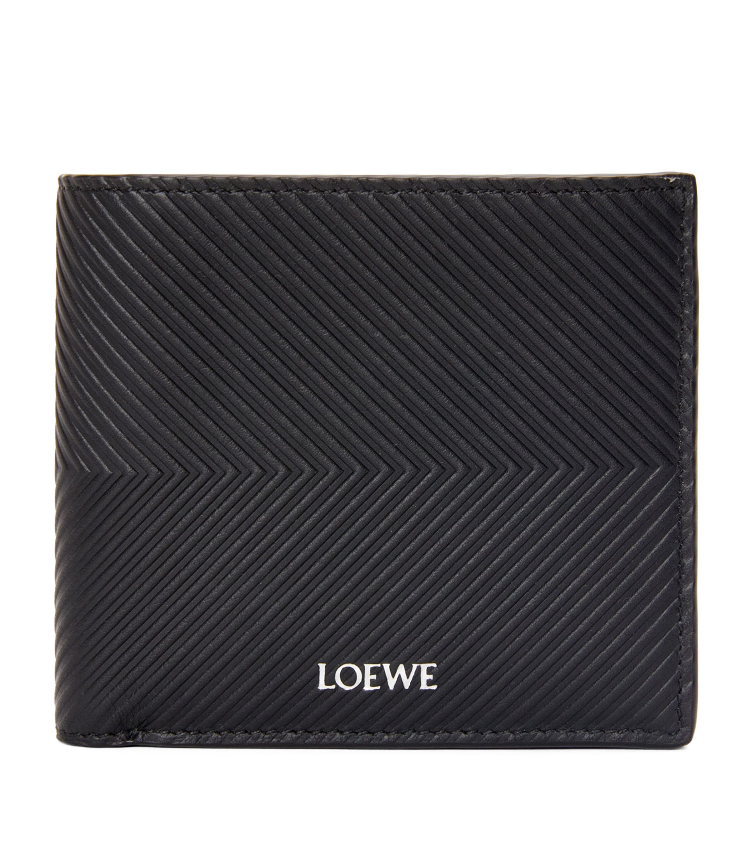 Loewe Textured Leather Bifold Wallet In Black