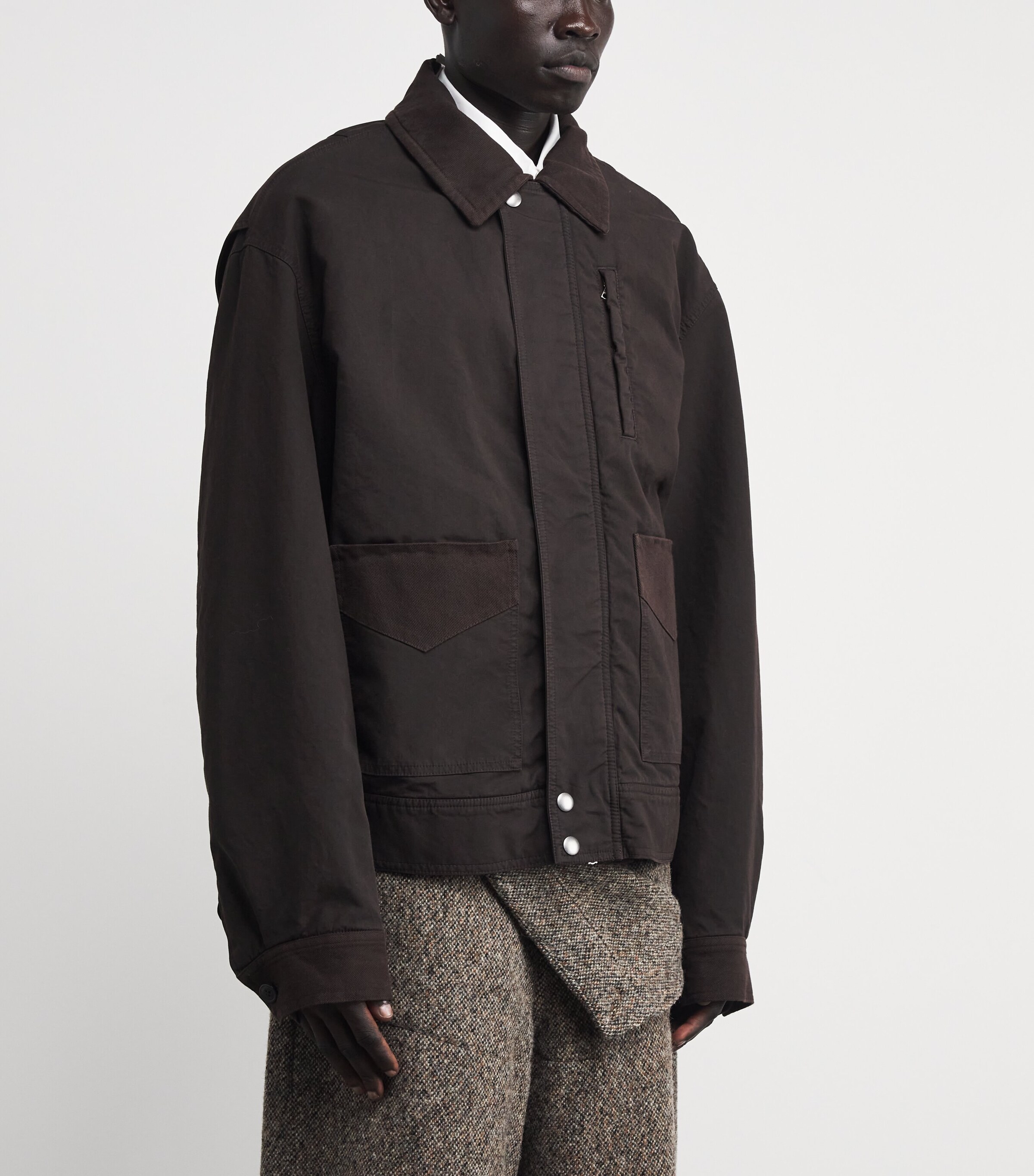 Cotton Overdyed Field Jacket BROWN Image 3