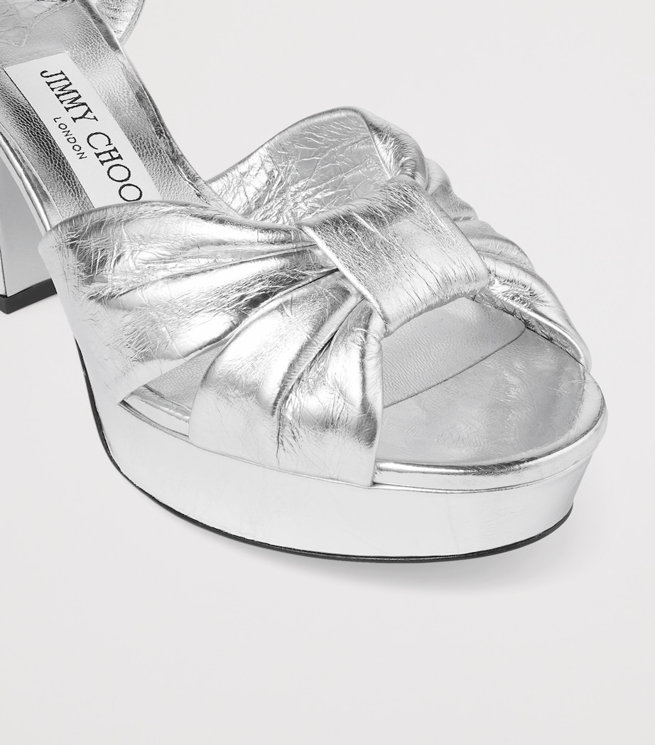 Heloise 80 Leather Heeled Sandals SILVER Image 5