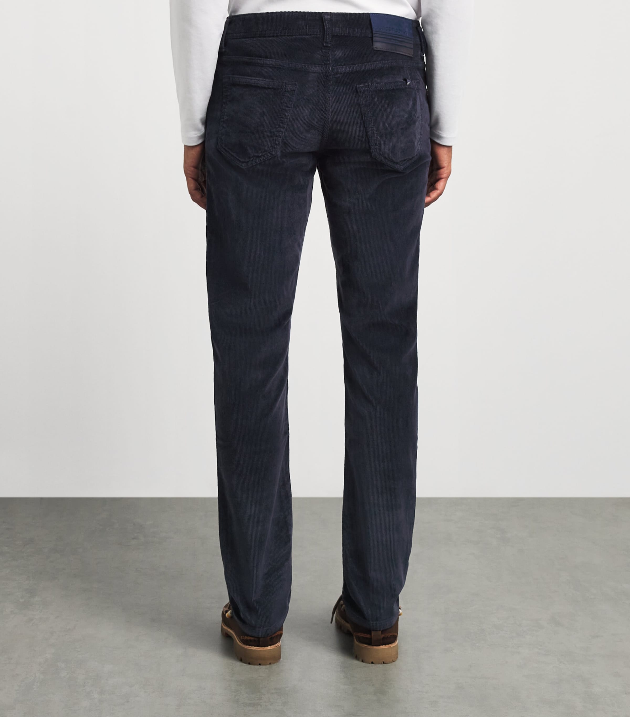 Jacob Cohën Mens Corduroy Bard Slim-Fit Chinos Navy Image 5