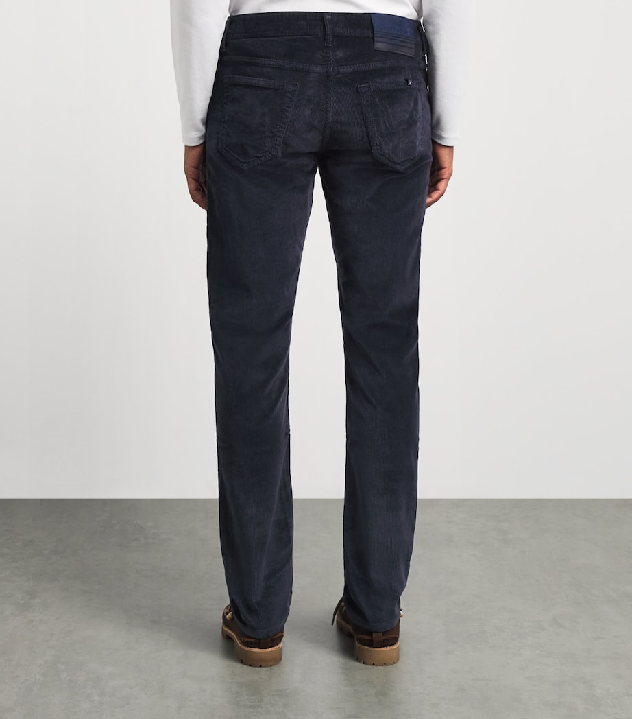 Jacob Cohën Mens Corduroy Bard Slim-Fit Chinos Navy Image 5