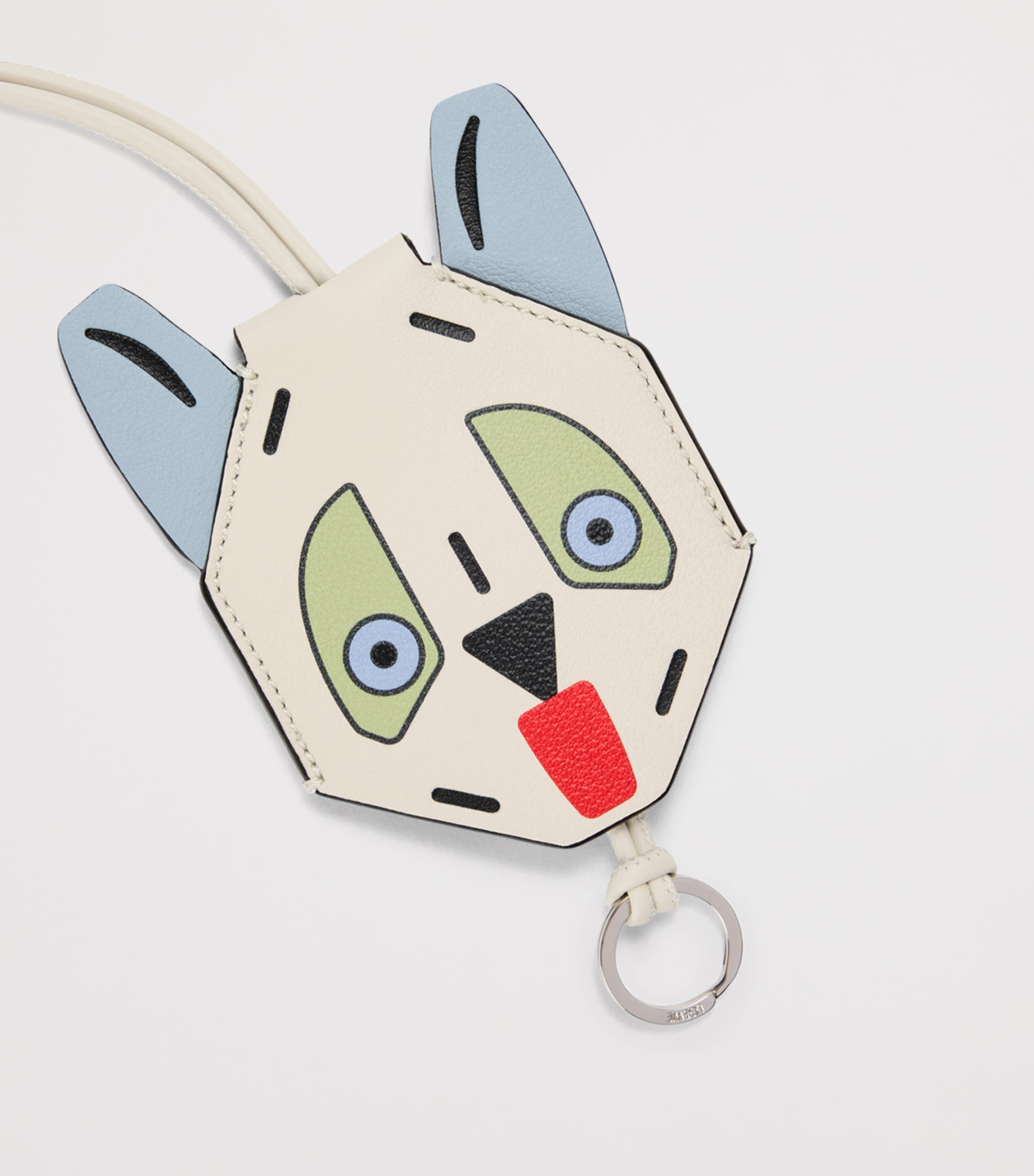 x Louis Wain Leather Cat Keyring WHITE/BLUE Image 2