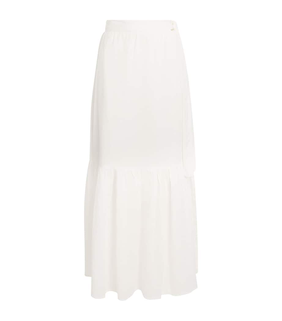 Cotton-Linen Monroe Maxi Skirt WHITE4 Image 1
