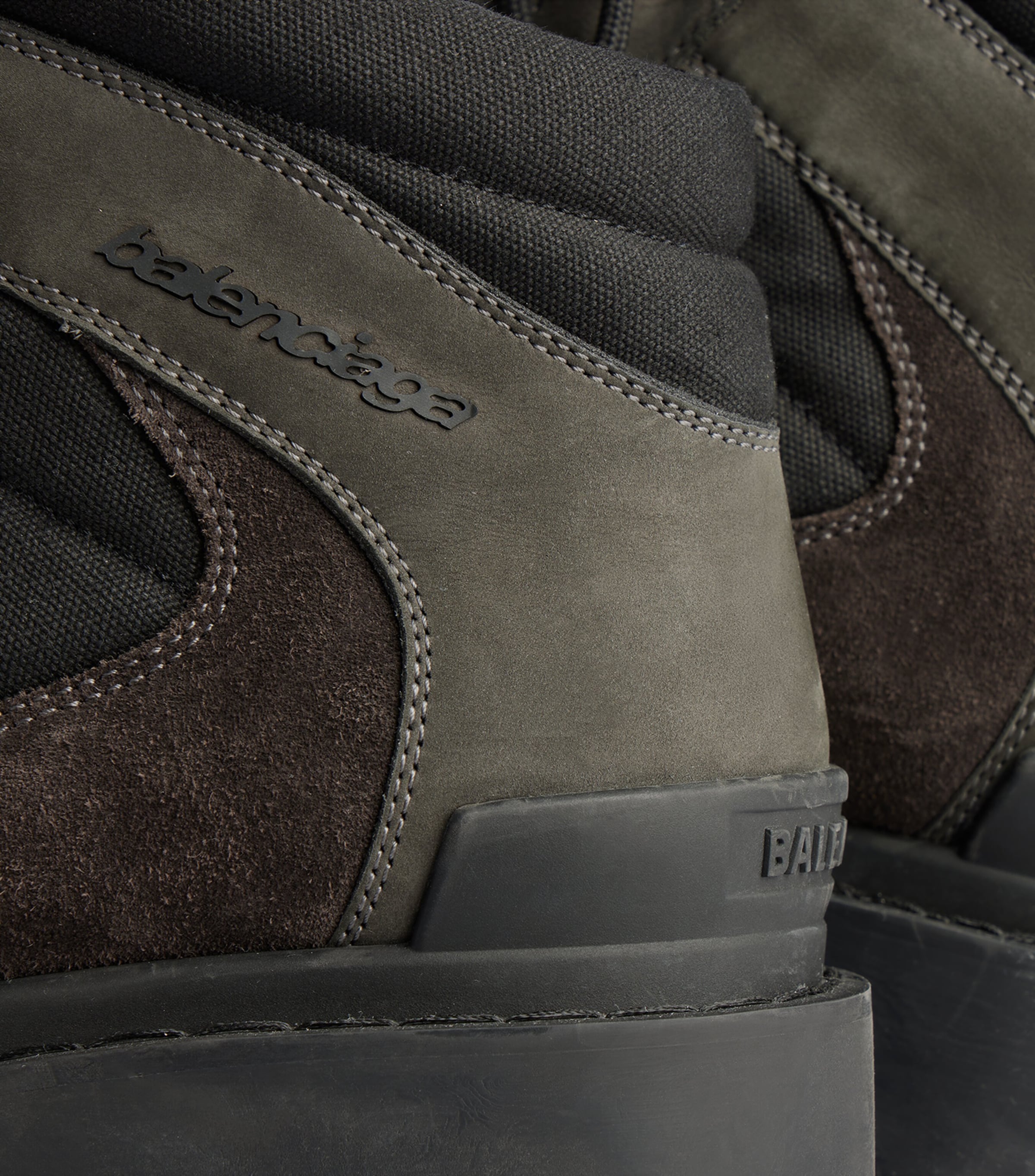 Balenciaga Leather-Cotton Combat Strike Ankle Boots Image 5