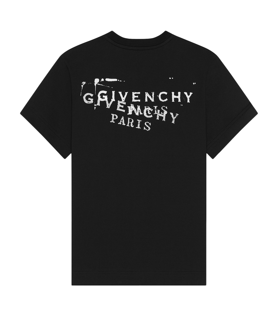 Cotton Stamp Print T-Shirt BLACK Image 2