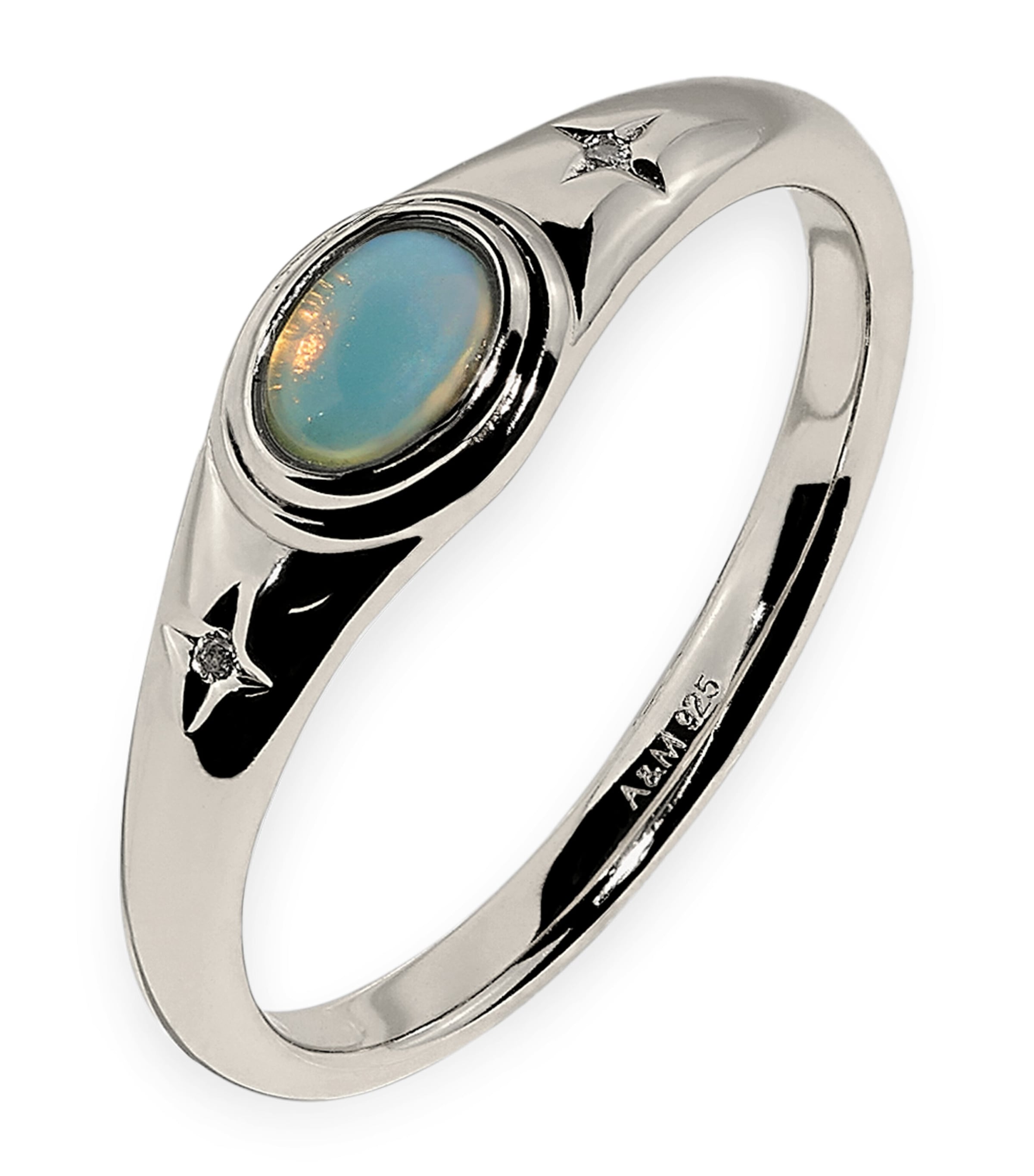 Astrid & Miyu Rhodium-Plated Silver Cosmic Ring