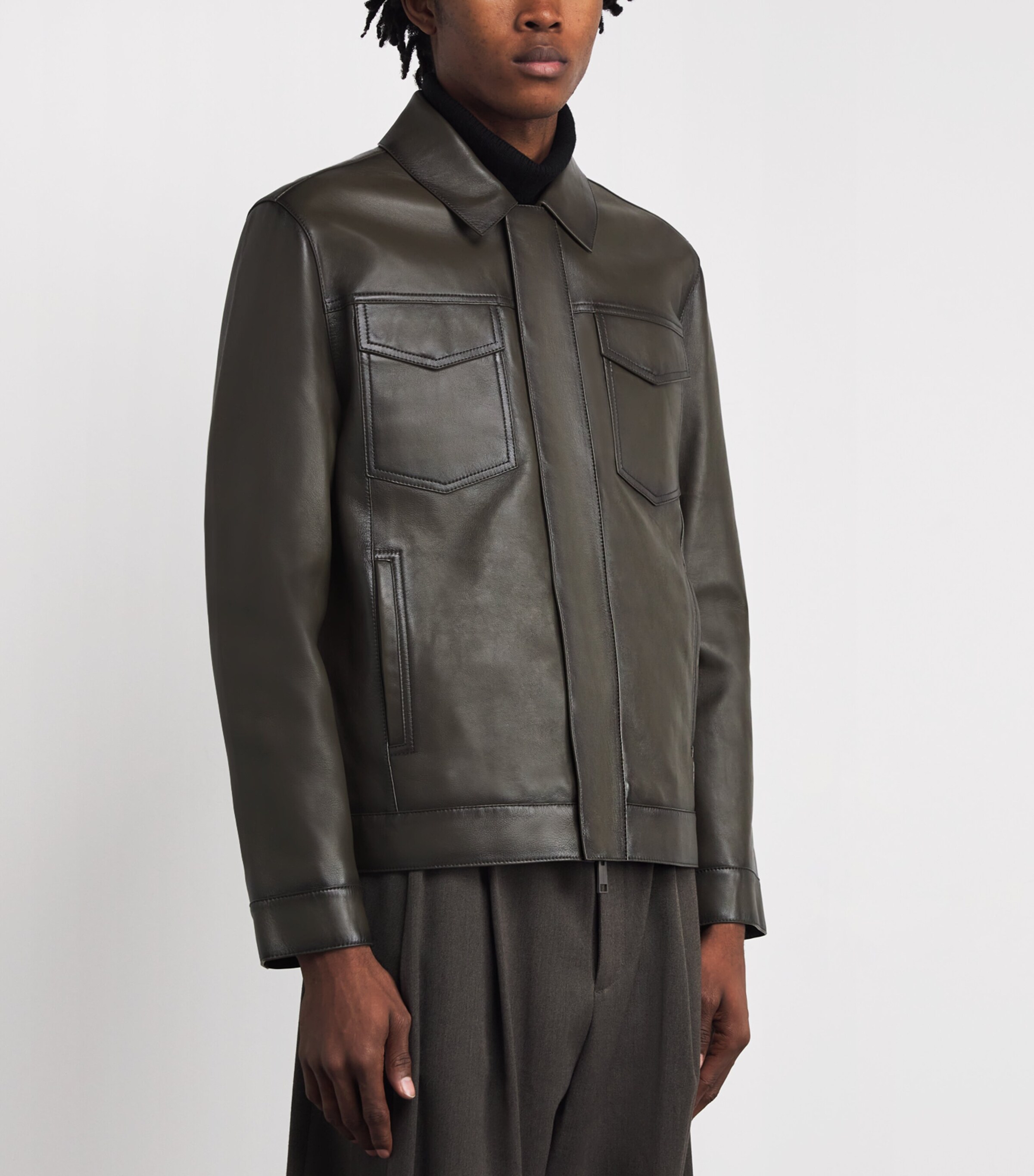 Patina Leather Jacket A8190 CANOPEE Image 3