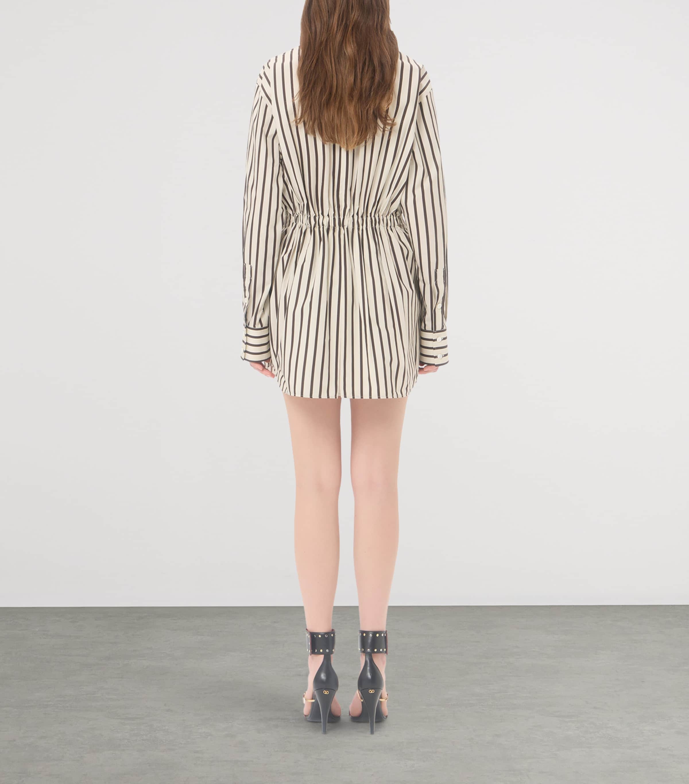 Valentino Womens Cotton Stripe Mini Shirt Dress Image 5