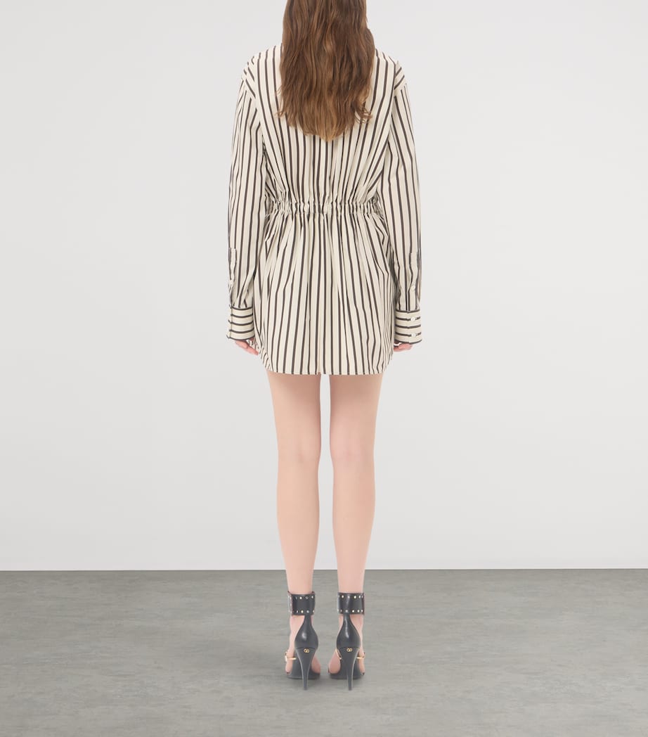 Valentino Womens Cotton Stripe Mini Shirt Dress Image 5