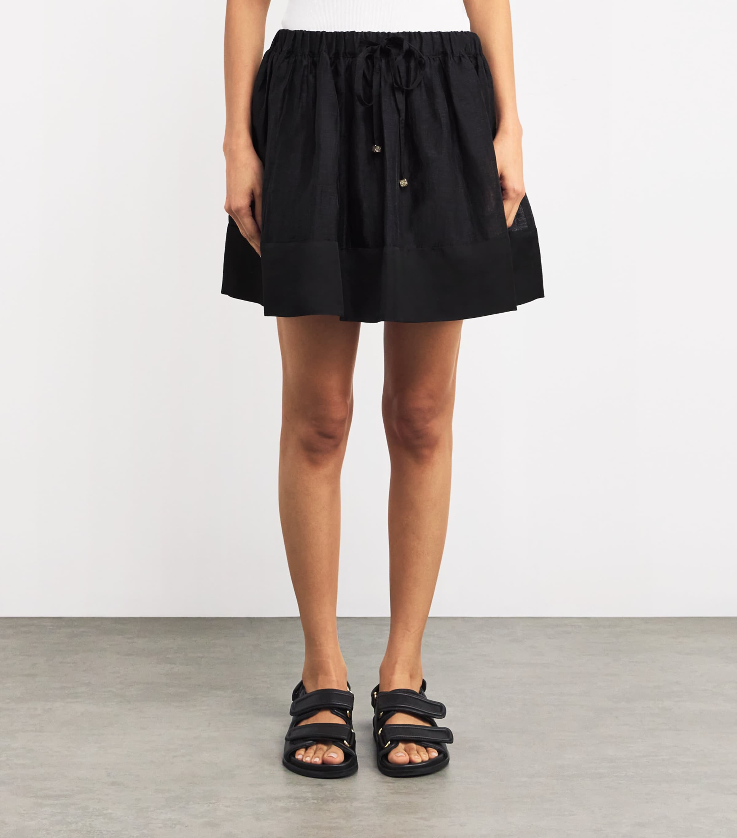 【海外限定】Sandroスカート☆Drawstring-Waist Side-Pocket Lin Sandro Paris Drawstring Mini Skirt | Harrods US
