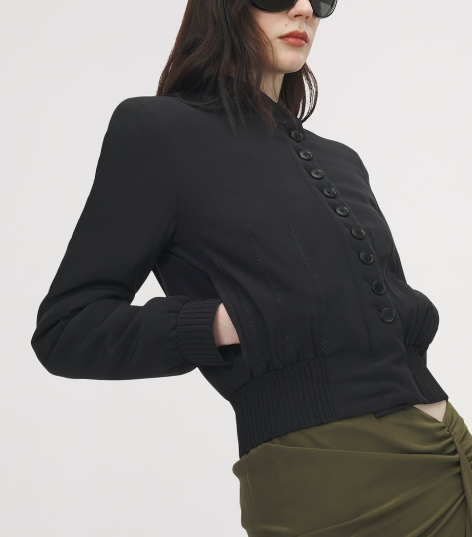 McQueen Womens Silk Bomber Jacket Image 6