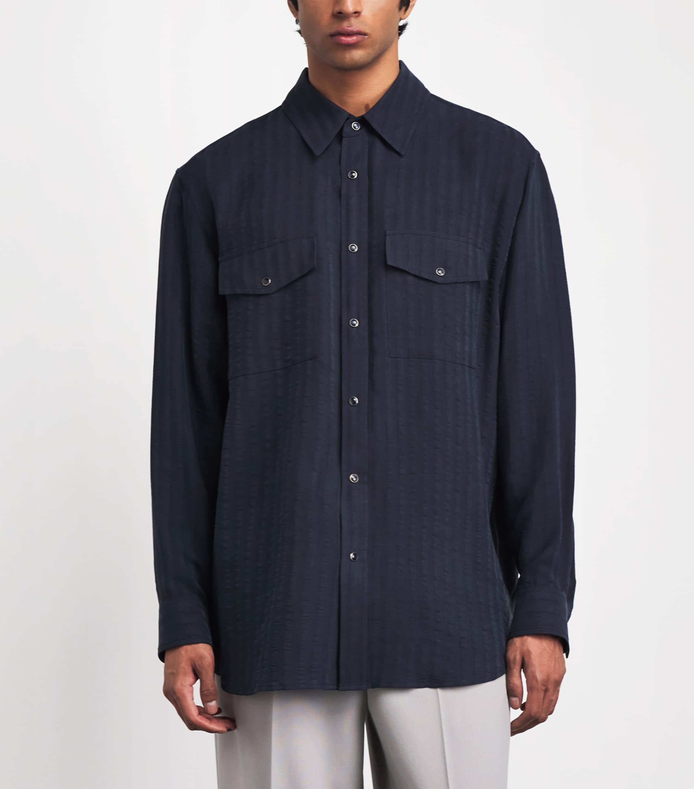 Stripe Overshirt DARK NAVY Image 4