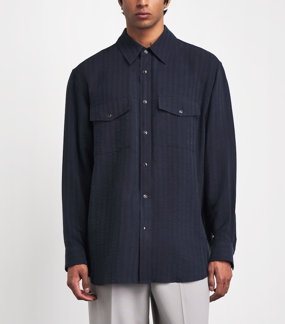 Stripe Overshirt DARK NAVY Image 4