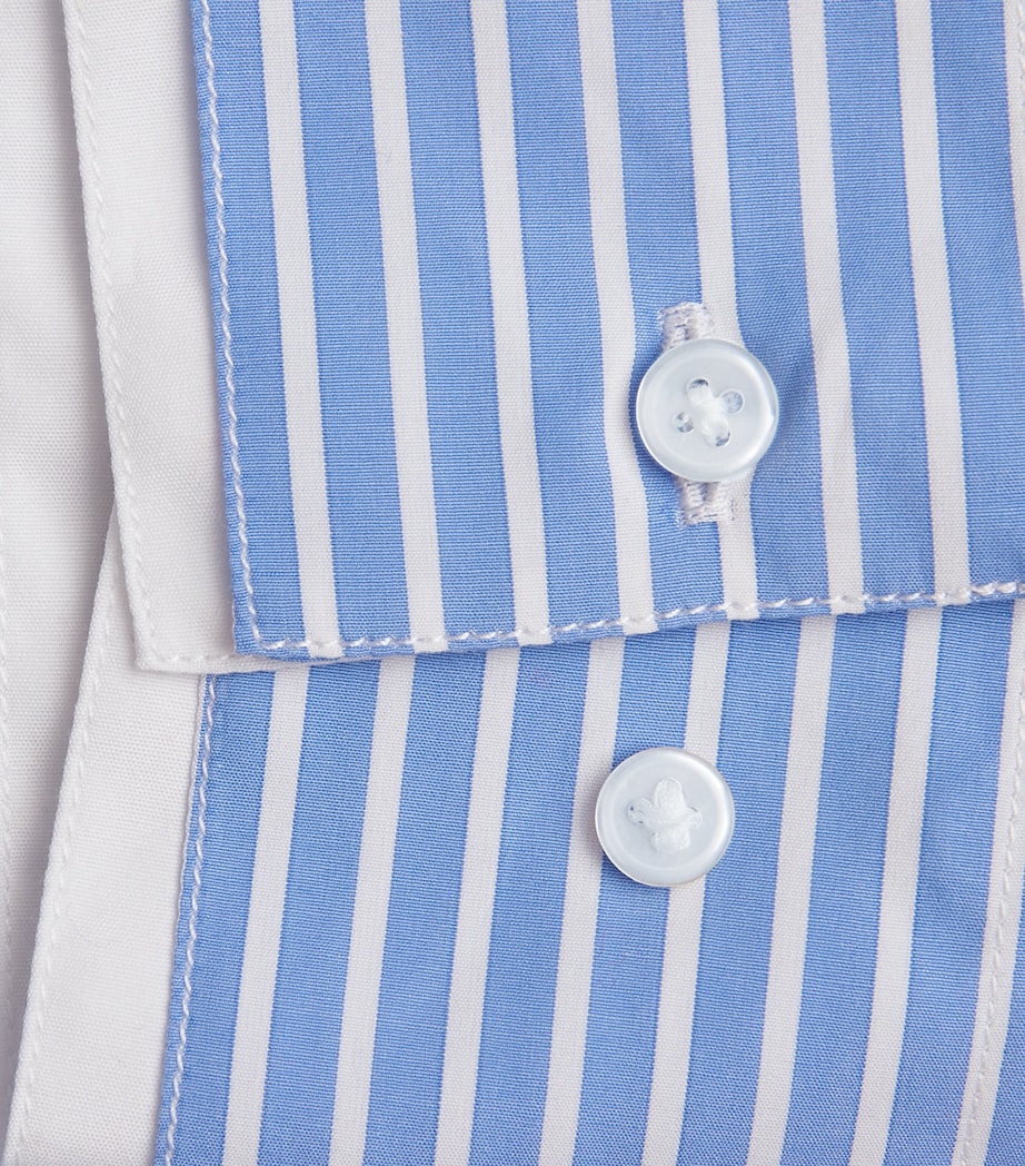 Cotton Stripe Double-Cuff Shirt BLUE/SOFT WHITE Image 5