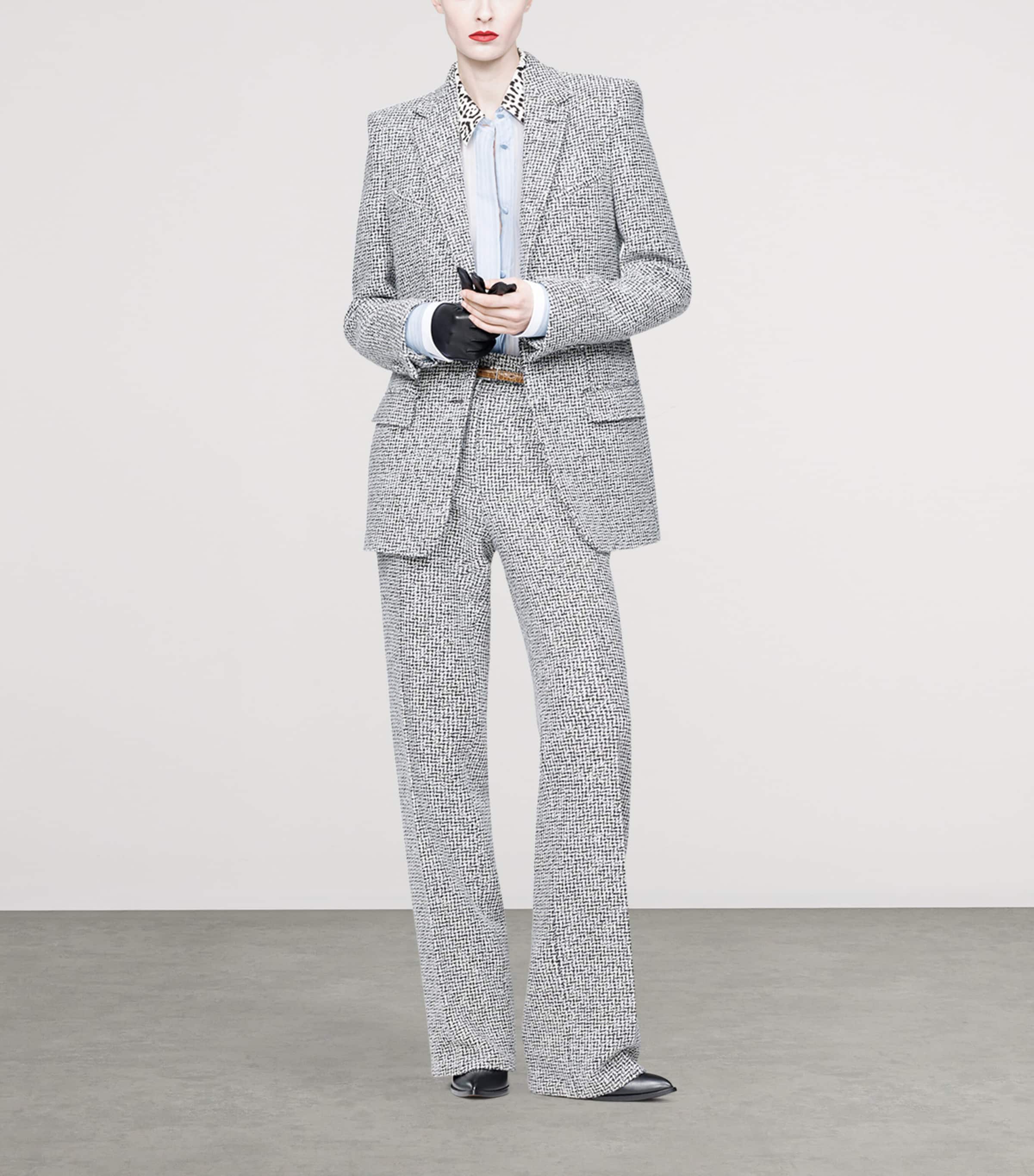 TOM FORD Womens Tweed Sequinned Chevron Trousers Yne Image 2