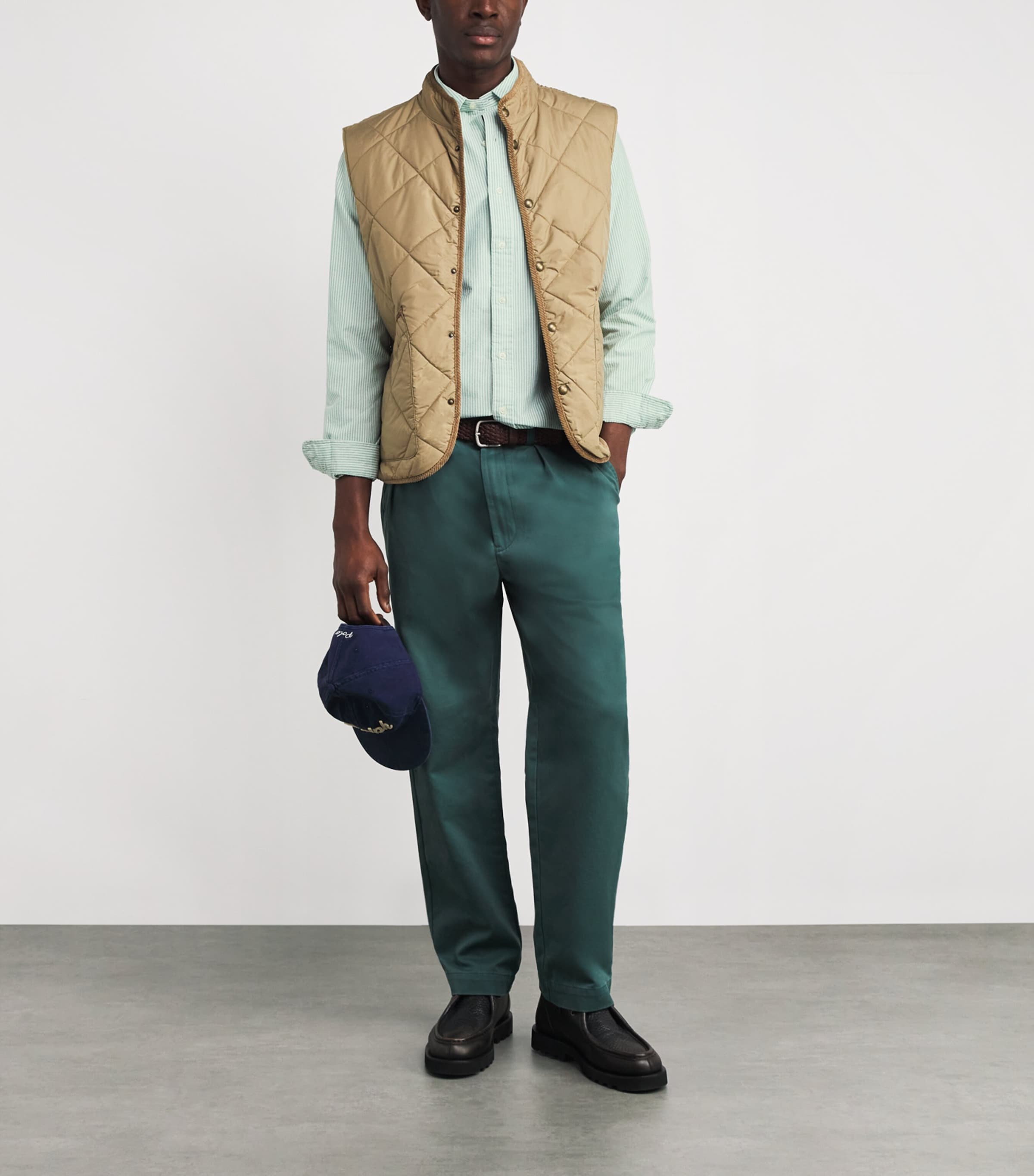 Custom Fit Stripe Oxford Shirt GREEN WHITE Image 2