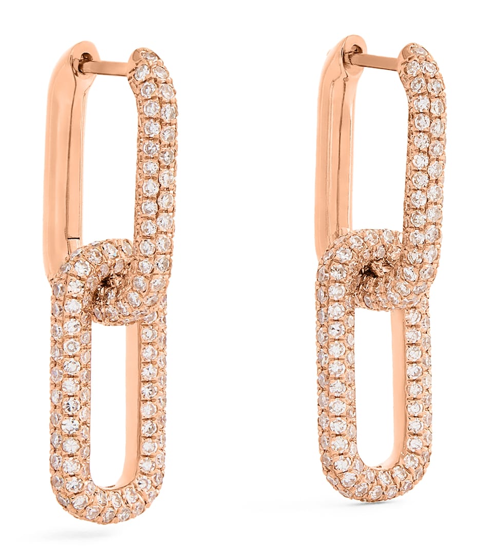 Rose Gold and Diamond Pavé Link Earrings