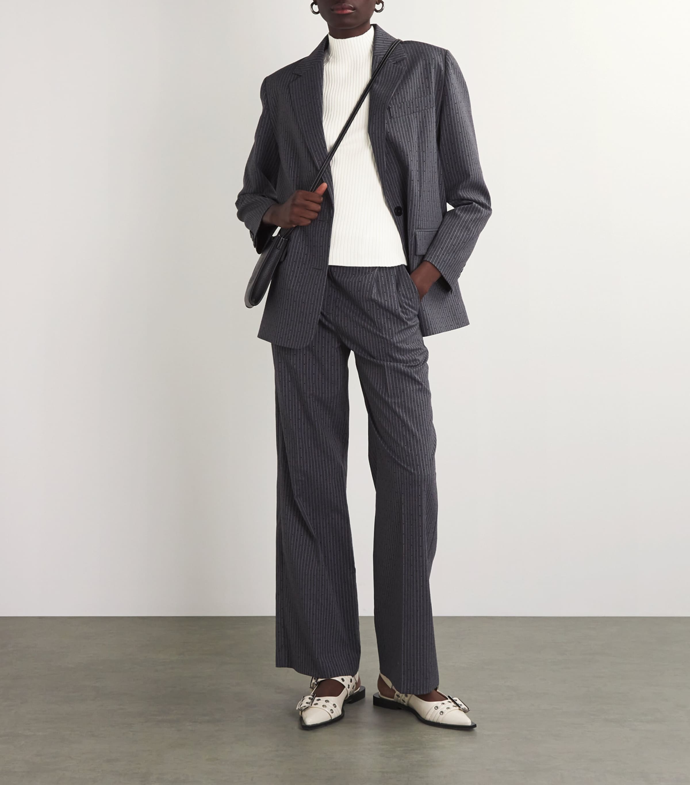 Ribbed High-Neck T-Shirt ECRU Image 2