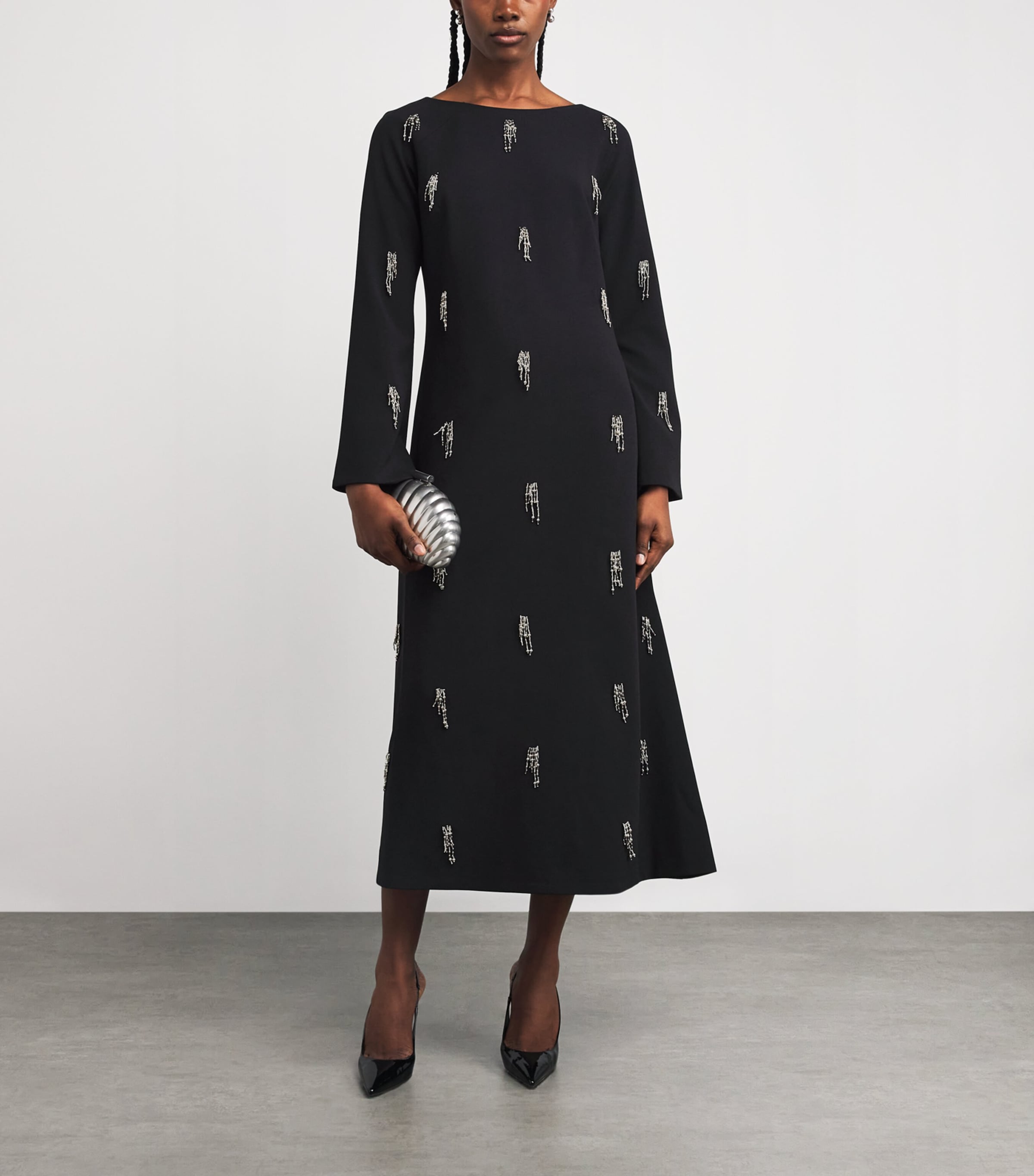 Embellished Coretta Midi Dress BLACK Image 2