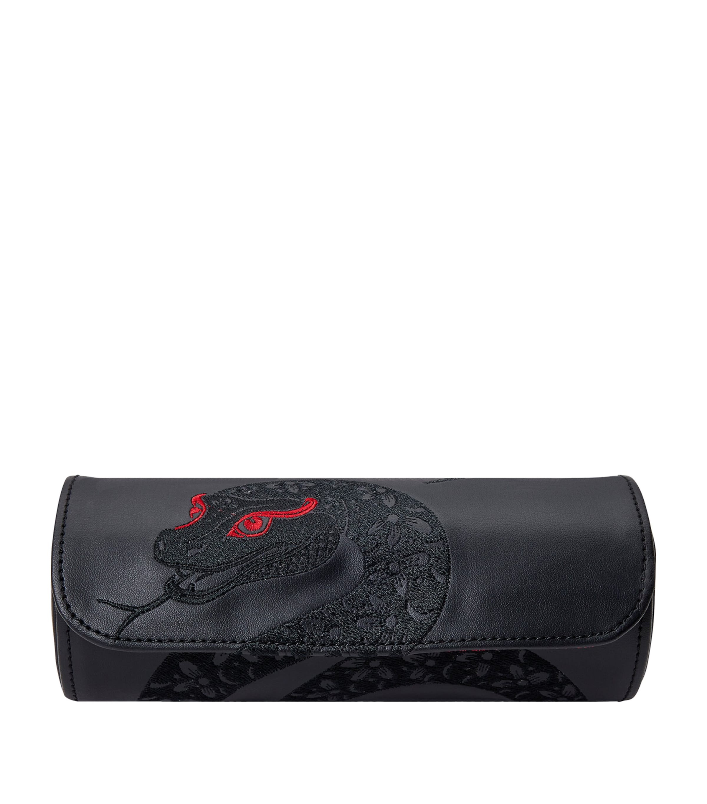 Wolf Vegan Year Of The Snake Lunar Triple Watch Roll In Black