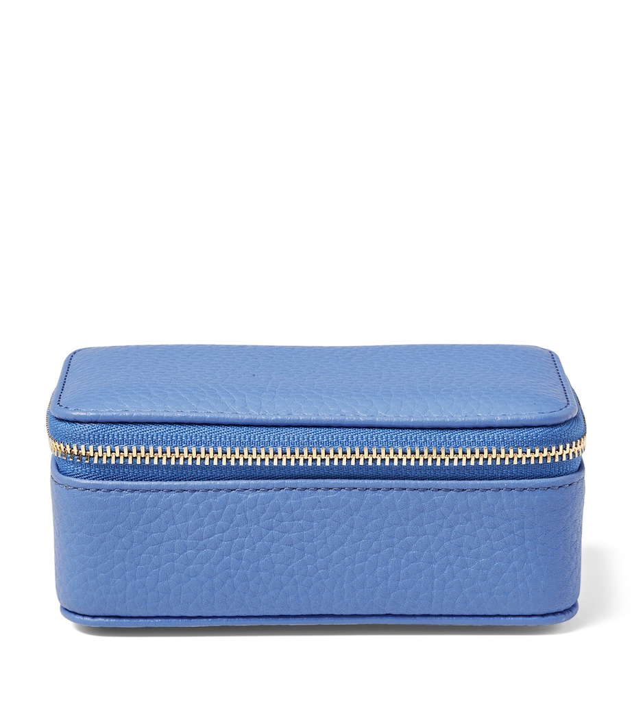 Medium Leather Travel Jewellery Case CAPRI BLUE Image 1