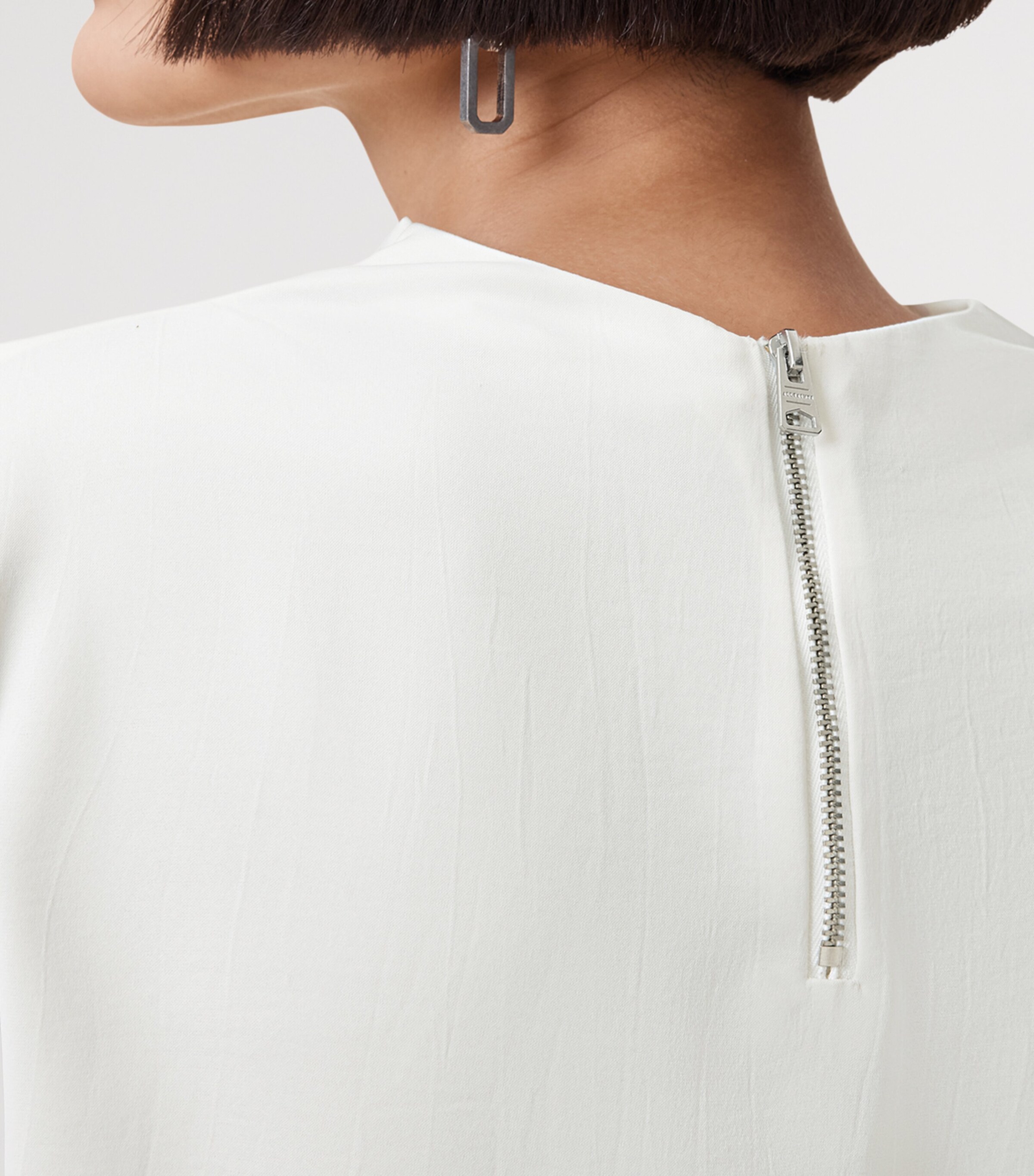 AllSaints Womens Leslie Draped Top Antique White Image 7