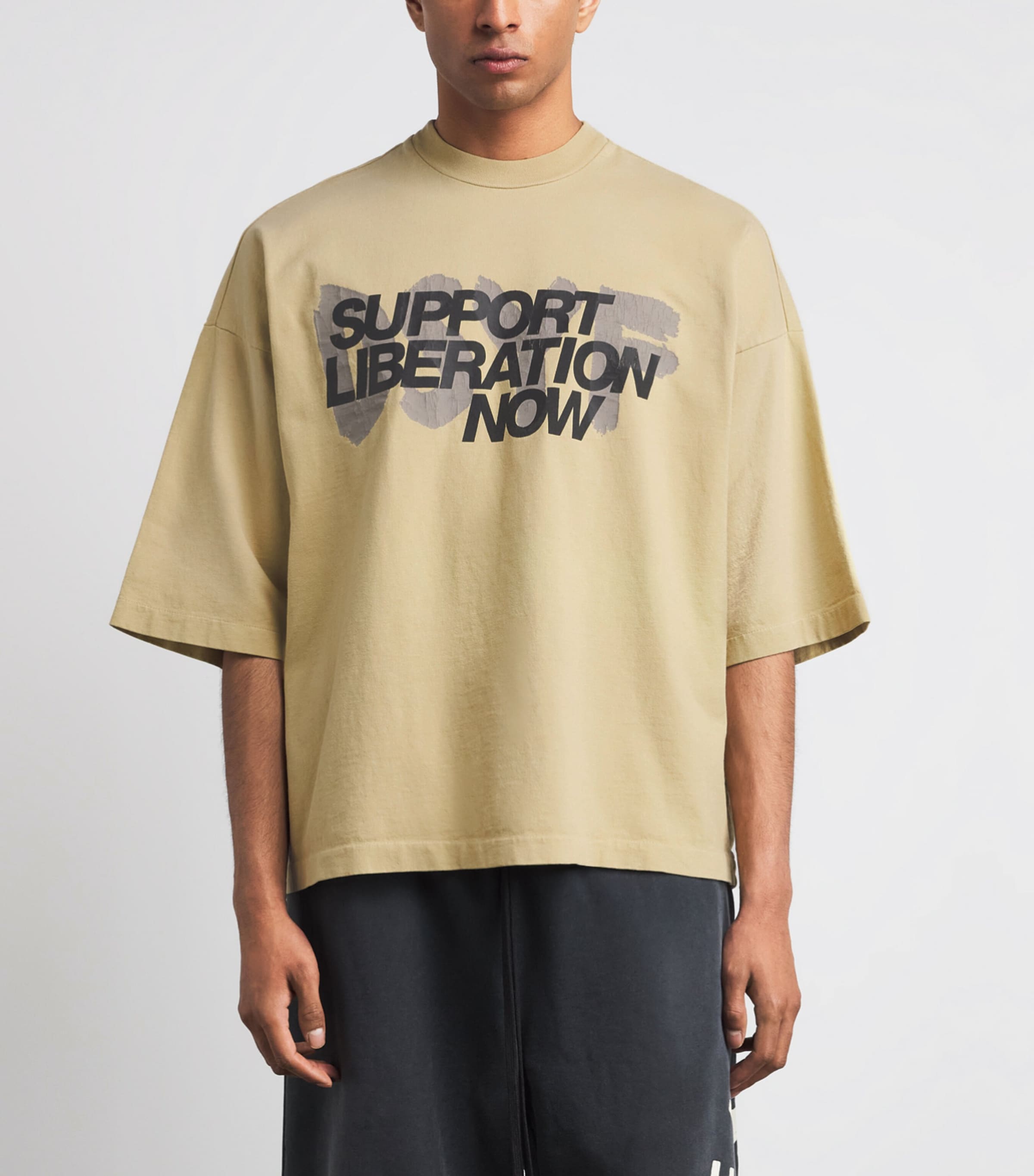 Fear Of God Mens x DSYF Support Liberation Now T-Shirt Clay/ Image 4