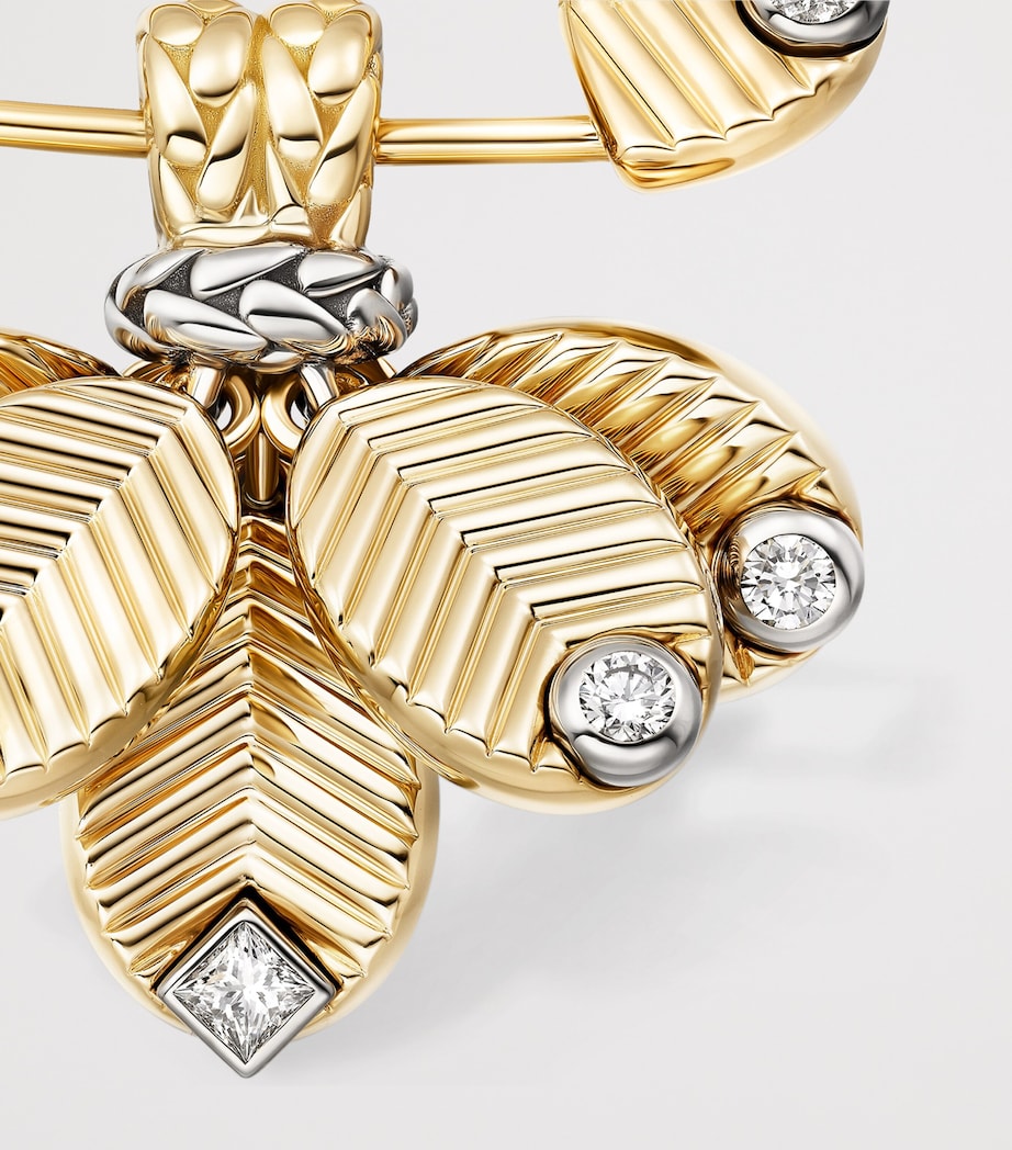 Yellow Gold, White Gold and Diamond Grain de Café Brooch MIXED GOLD Image 4