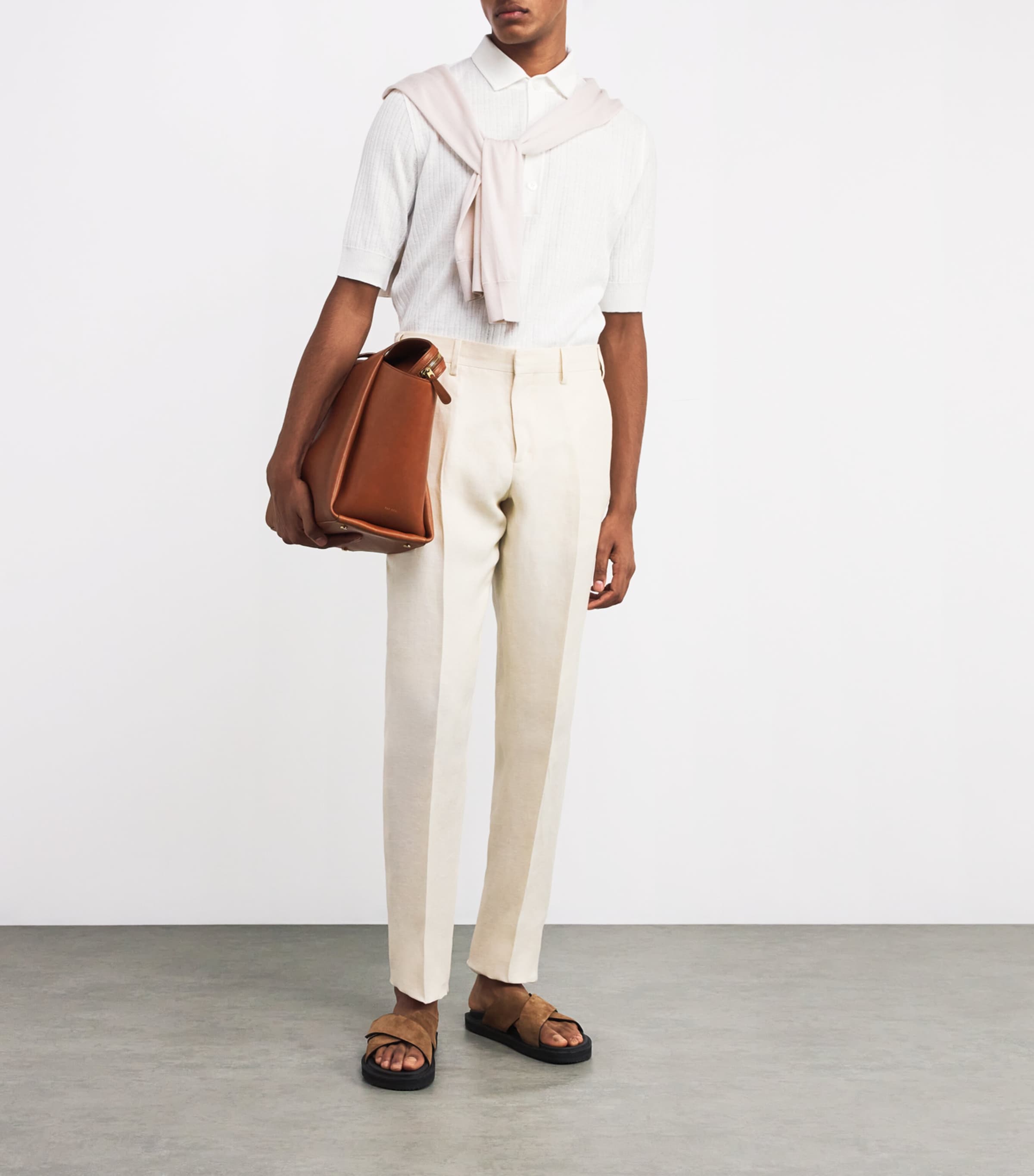 Linen-Cotton Knitted Polo Shirt 100 Image 2