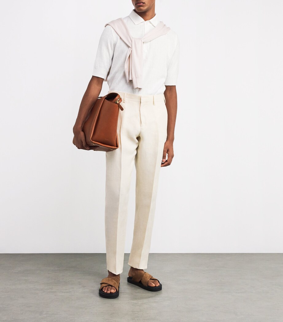 Linen-Cotton Knitted Polo Shirt 100 Image 2