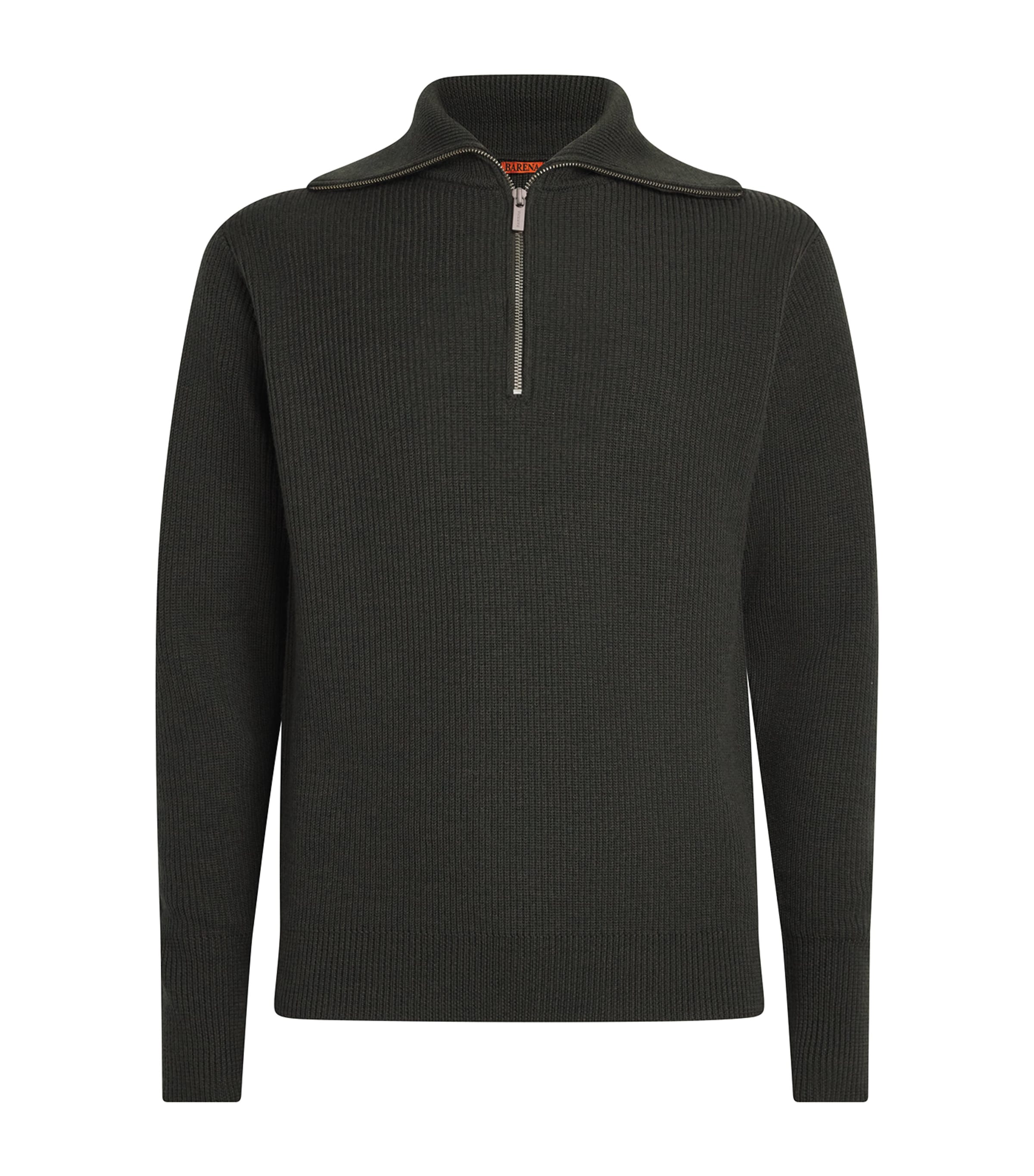 Barena Venezia Virgin Wool Quarter-zip Sweater In Gray