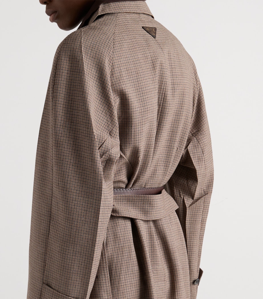 Prada Wool Houndstooth Coat Brown Image 4