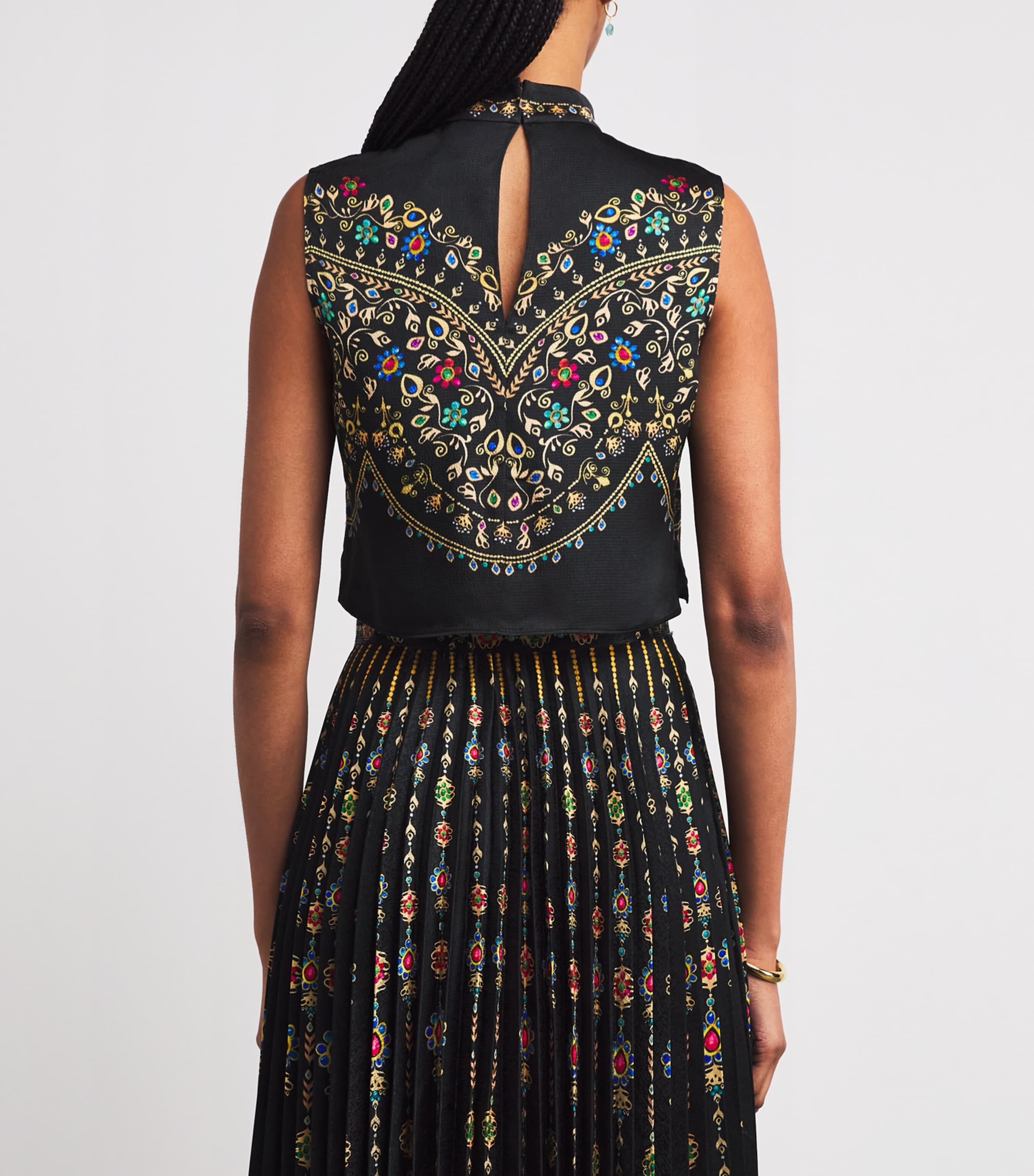 Satin Pendant Stripe Cropped Ren Blouse 2345-PENDANT BORDER Image 4