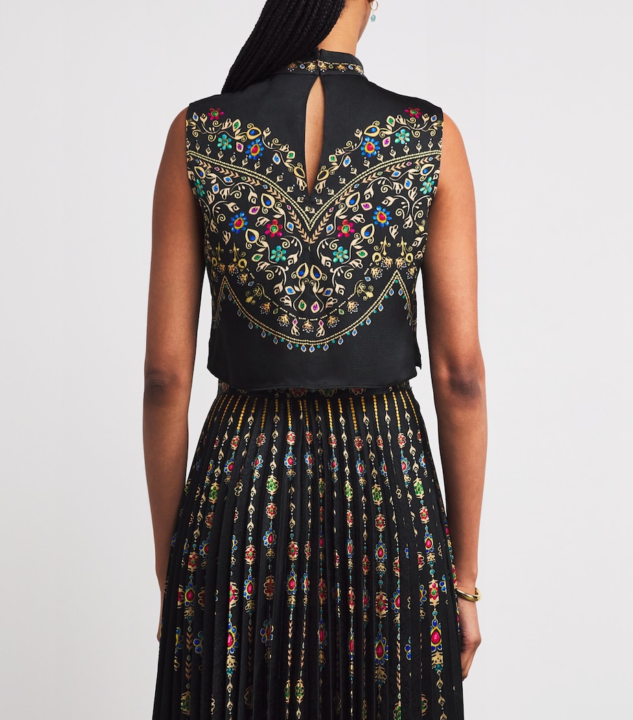 Satin Pendant Stripe Cropped Ren Blouse 2345-PENDANT BORDER Image 4