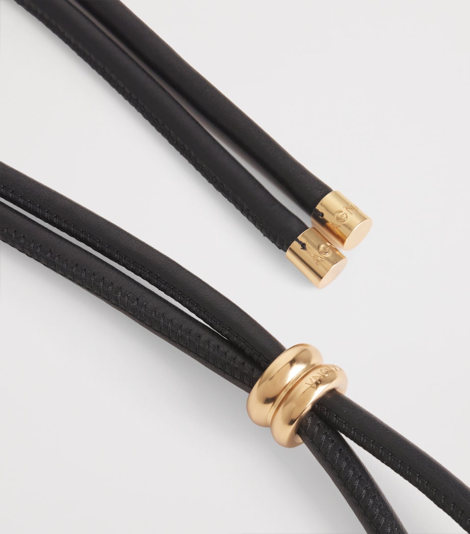 Agnona Nappa Leather Rope Belt Black Image 4
