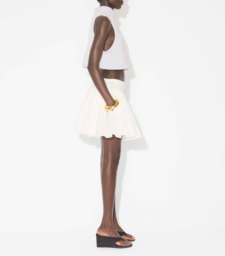 Cotton-Linen Ruffle Mini Skirt BLANC Image 4