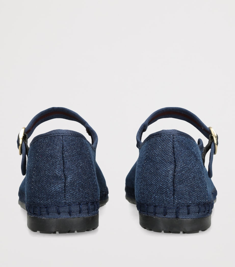Flabelus Womens Denim Rostova Ballet Flats Blue/dark Image 2