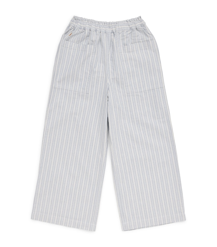 Ralph Lauren Kids Stripe Wide-Leg Trousers (4-14 Years) Lt Blu Crm Mlti Image 1