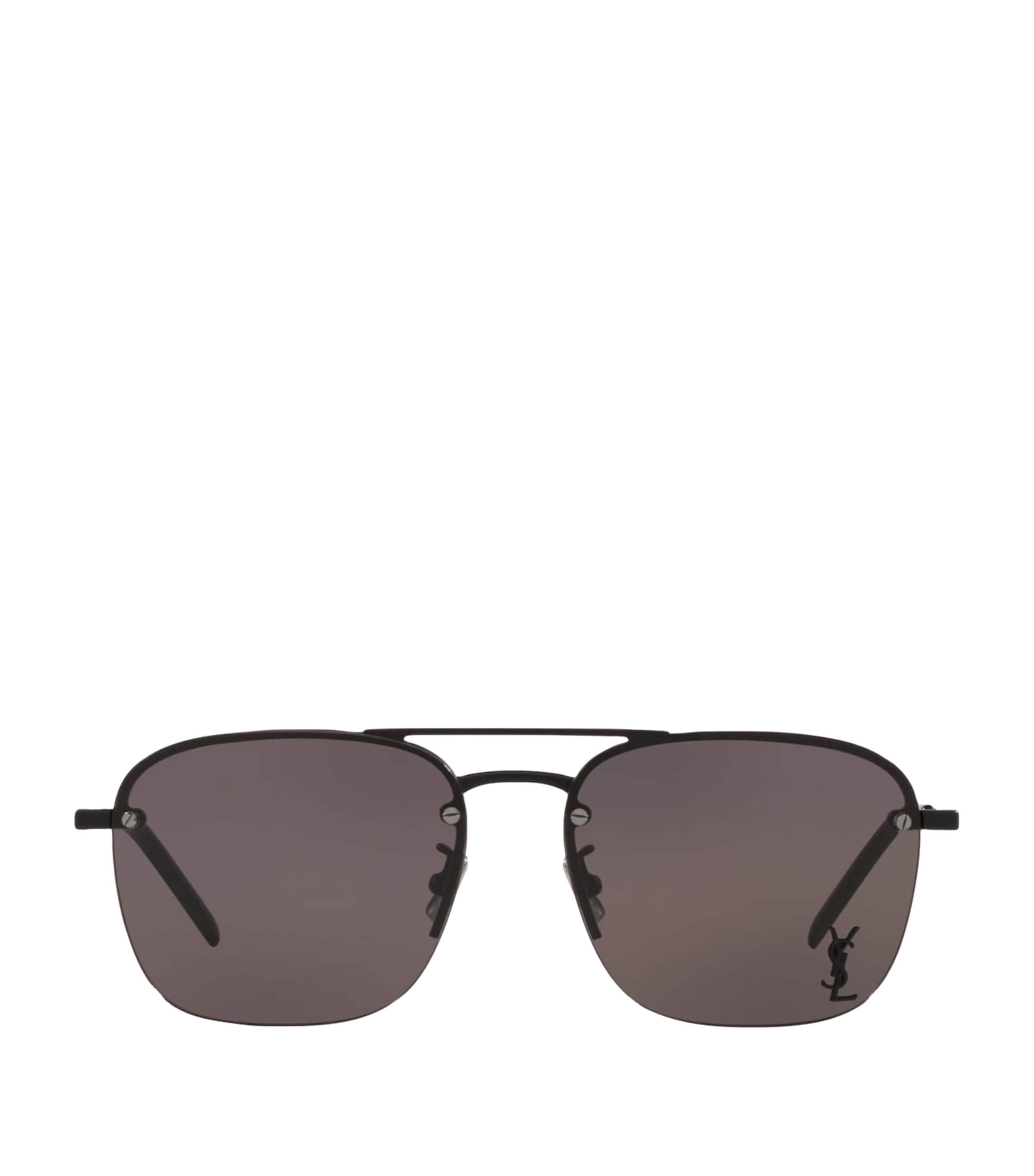 Saint Laurent Womens Black Ys000490 Sl 309 M Rectangular-frame Metal Sunglasses In Black