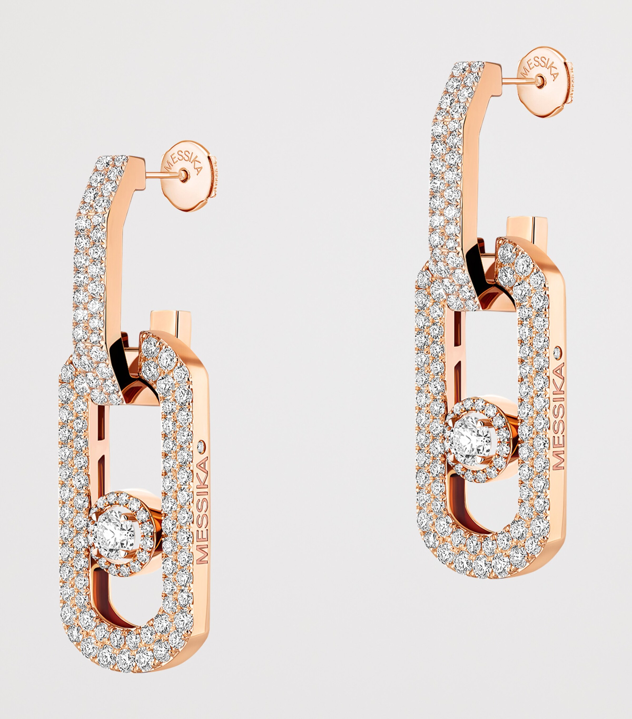 Messika So Move Rose Gold and Diamond XL Pavé Earrings (2.12ct) Pink Gold Image 4