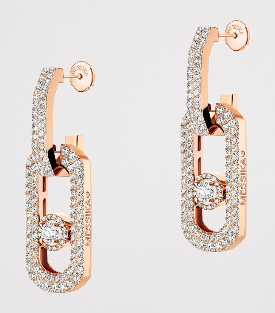 Messika So Move Rose Gold and Diamond XL Pavé Earrings (2.12ct) Pink Gold Image 4