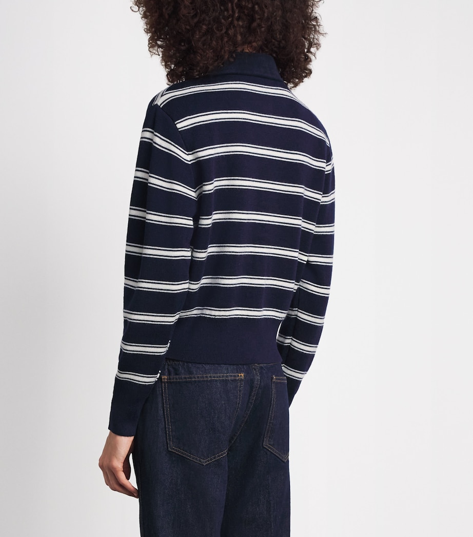 Claudie Pierlot Womens Corduroy-Collar Stripe Cardigan Dual Color Image 5