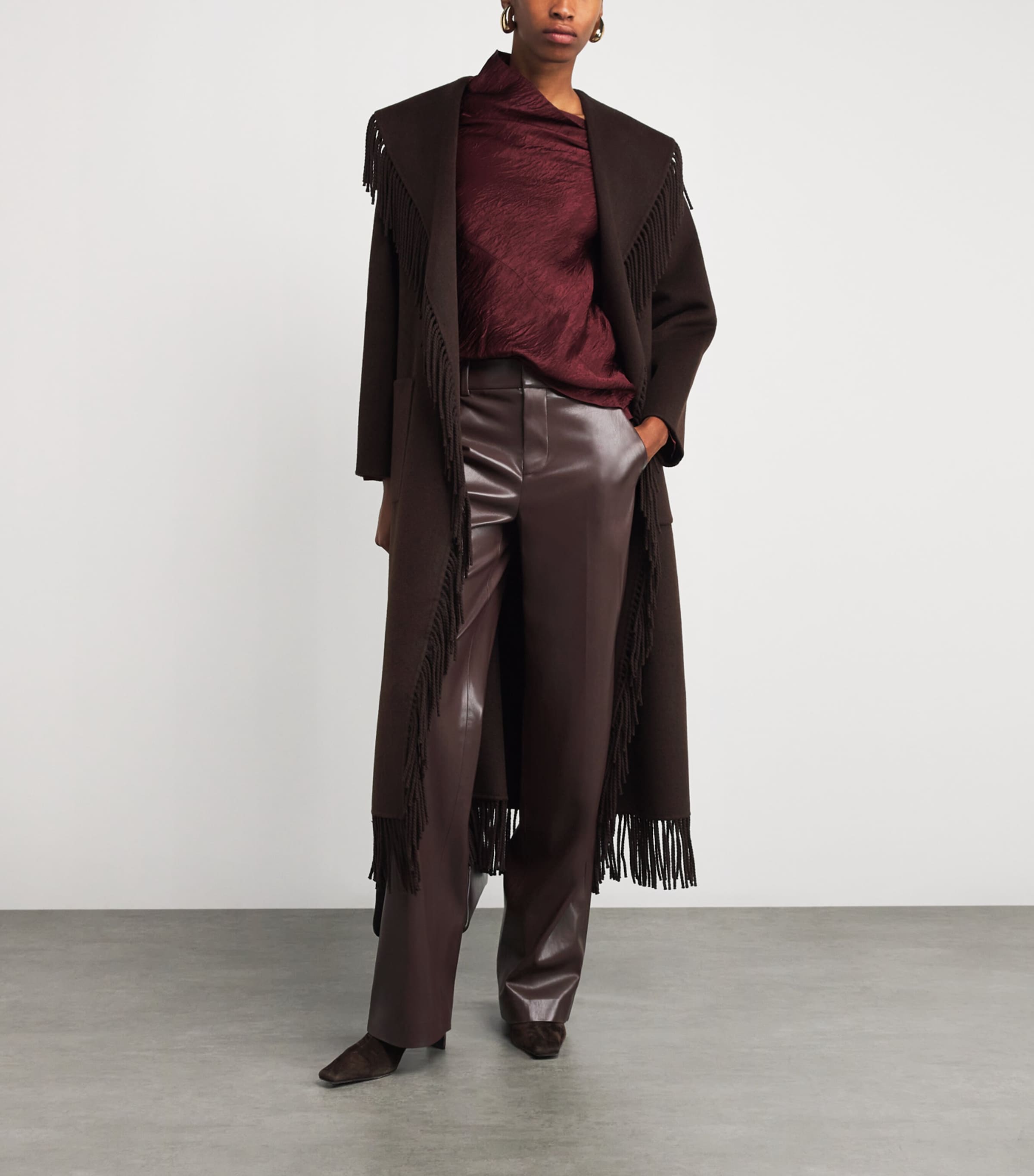 Vegan Leather Alexander Trousers DARK CHOCOLATE C201 Image 2
