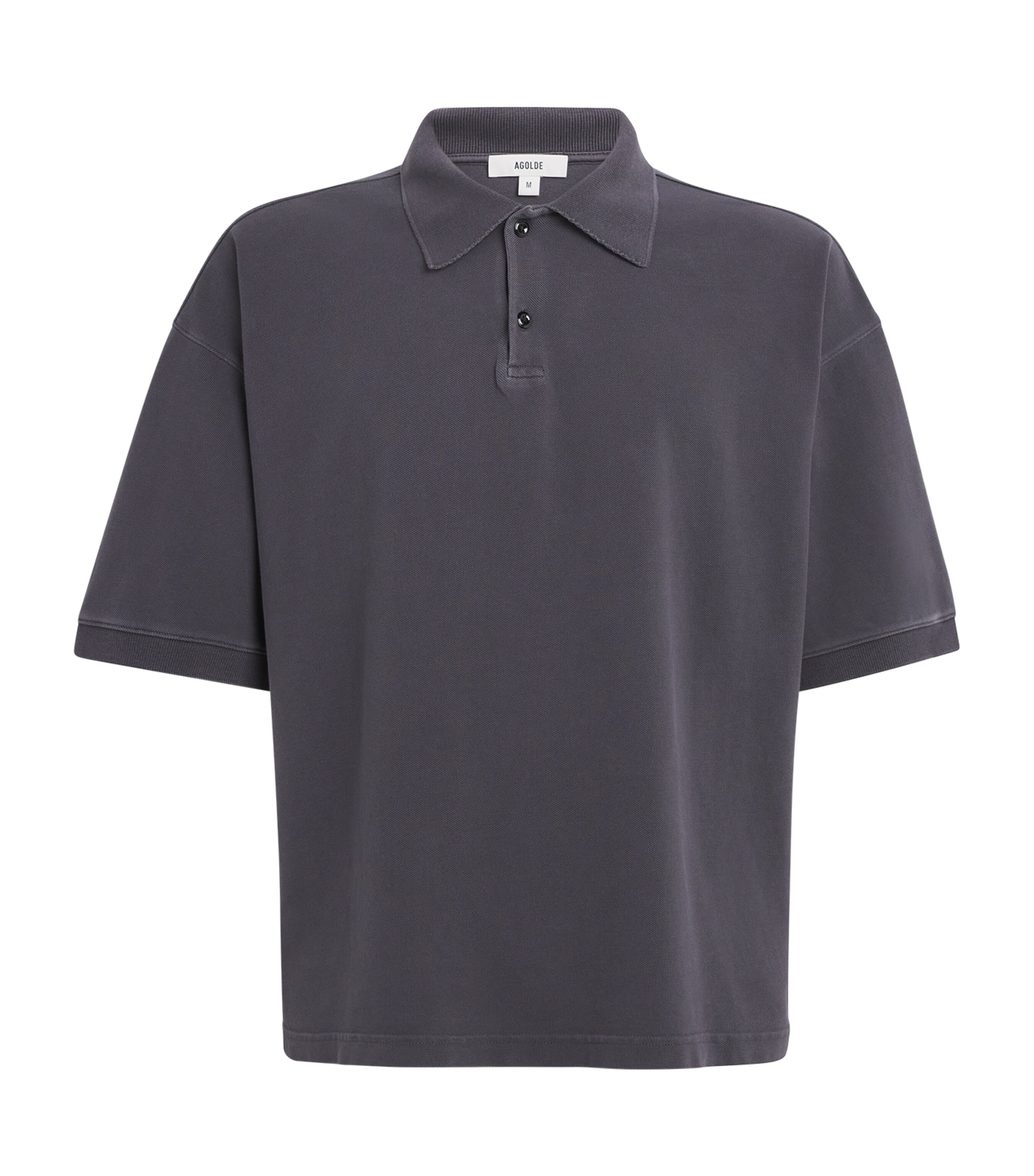 AGOLDE Mens Cotton Polo Shirt Cnctn Prple Grey Image 1