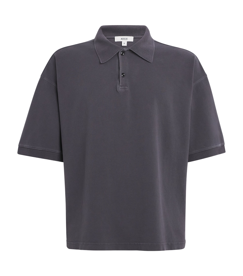 AGOLDE Mens Cotton Polo Shirt Cnctn Prple Grey Image 1