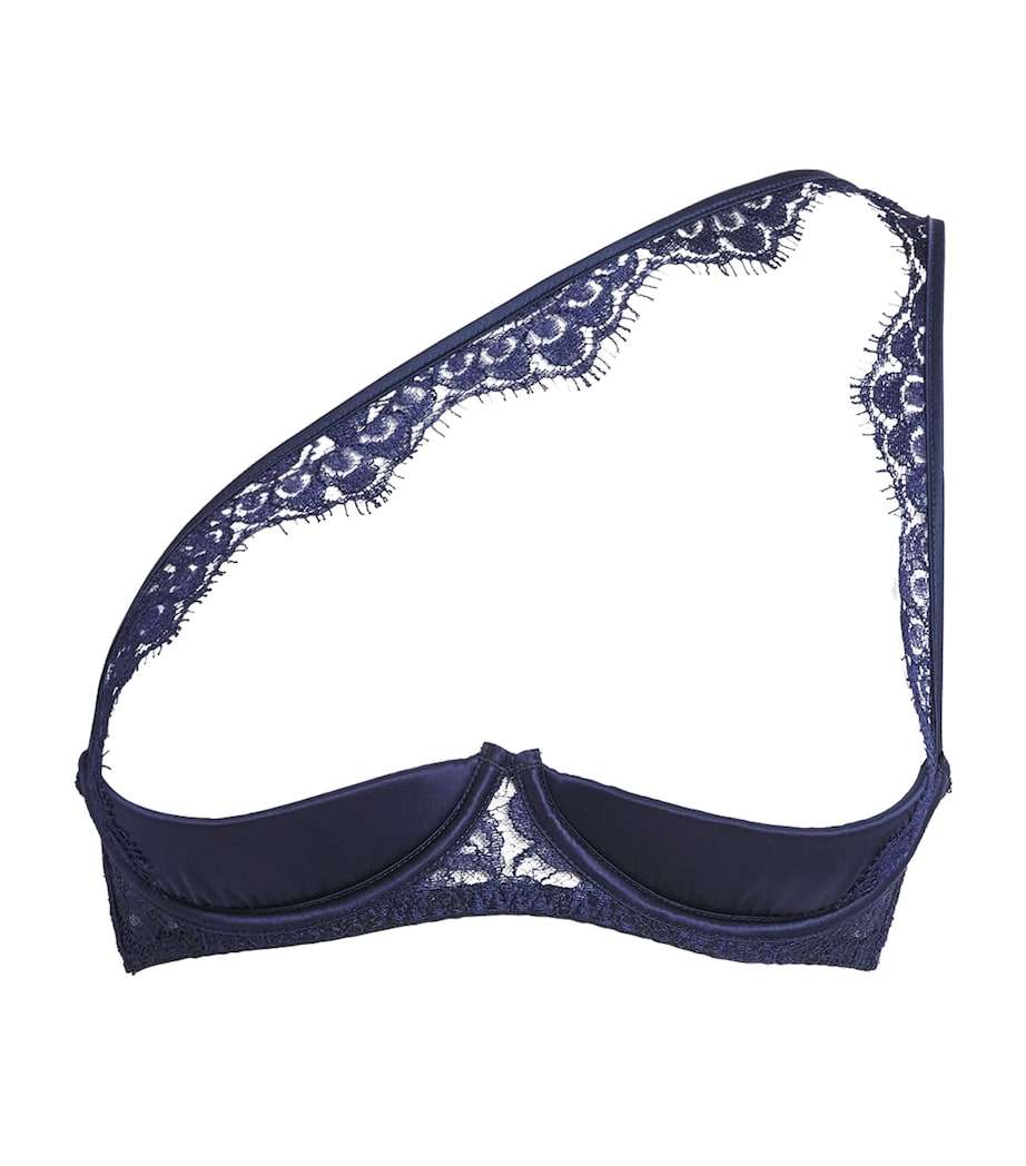 Coco De Mer Womens Lace Tamara Quarter-Cup Bra Sapphire Image 1