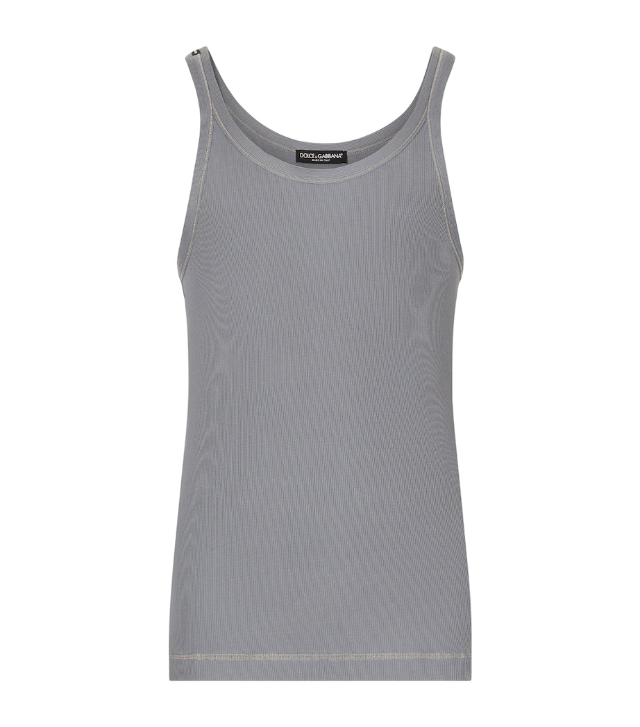 Cotton Tank Top N0497-LEAD GREY Image 1
