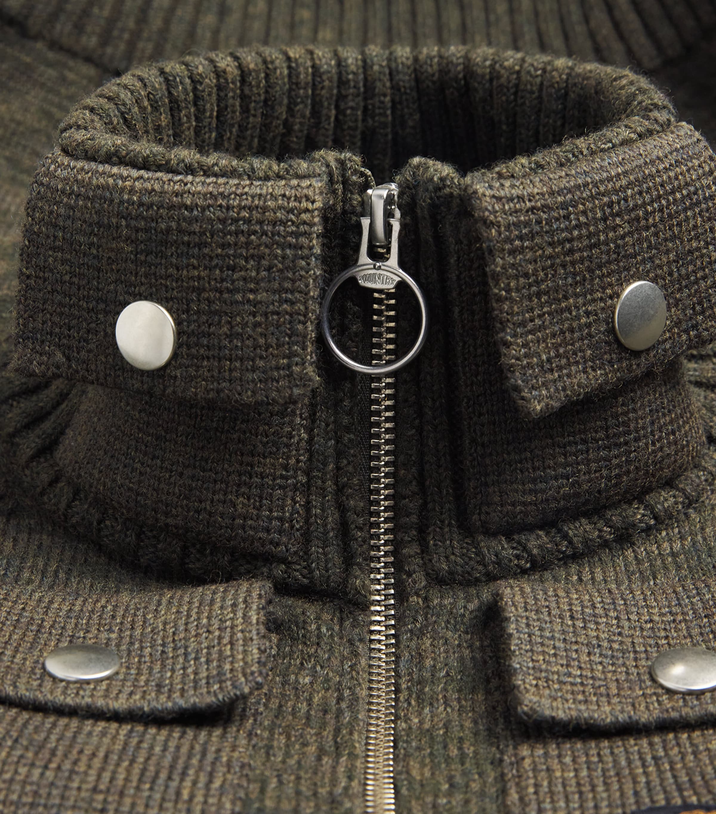 Wool Nickle Half-Zip Sweater KHAKI Image 5