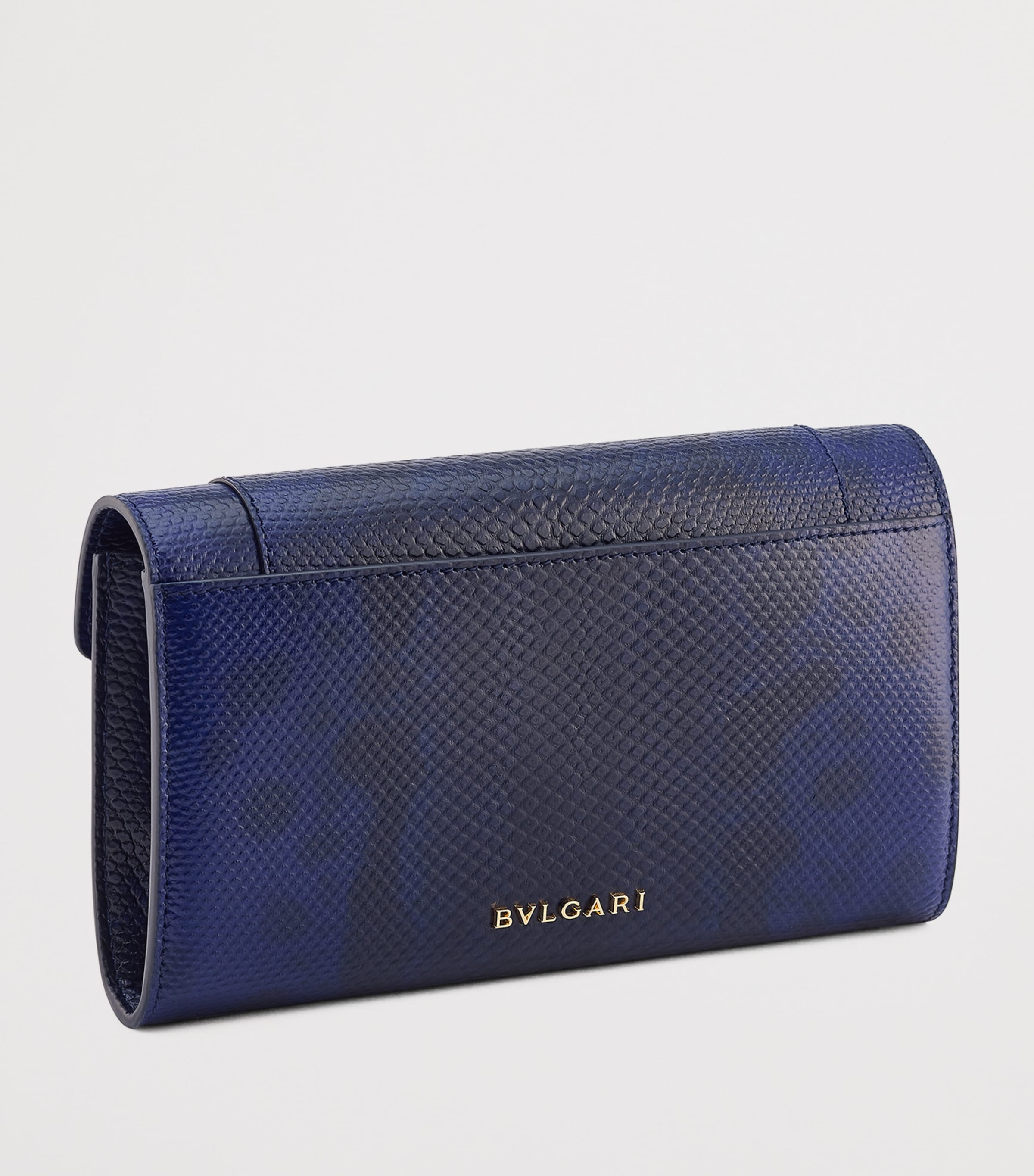 Karung Leather Serpenti Forever Long Wallet BLUE MEDIUM Image 3
