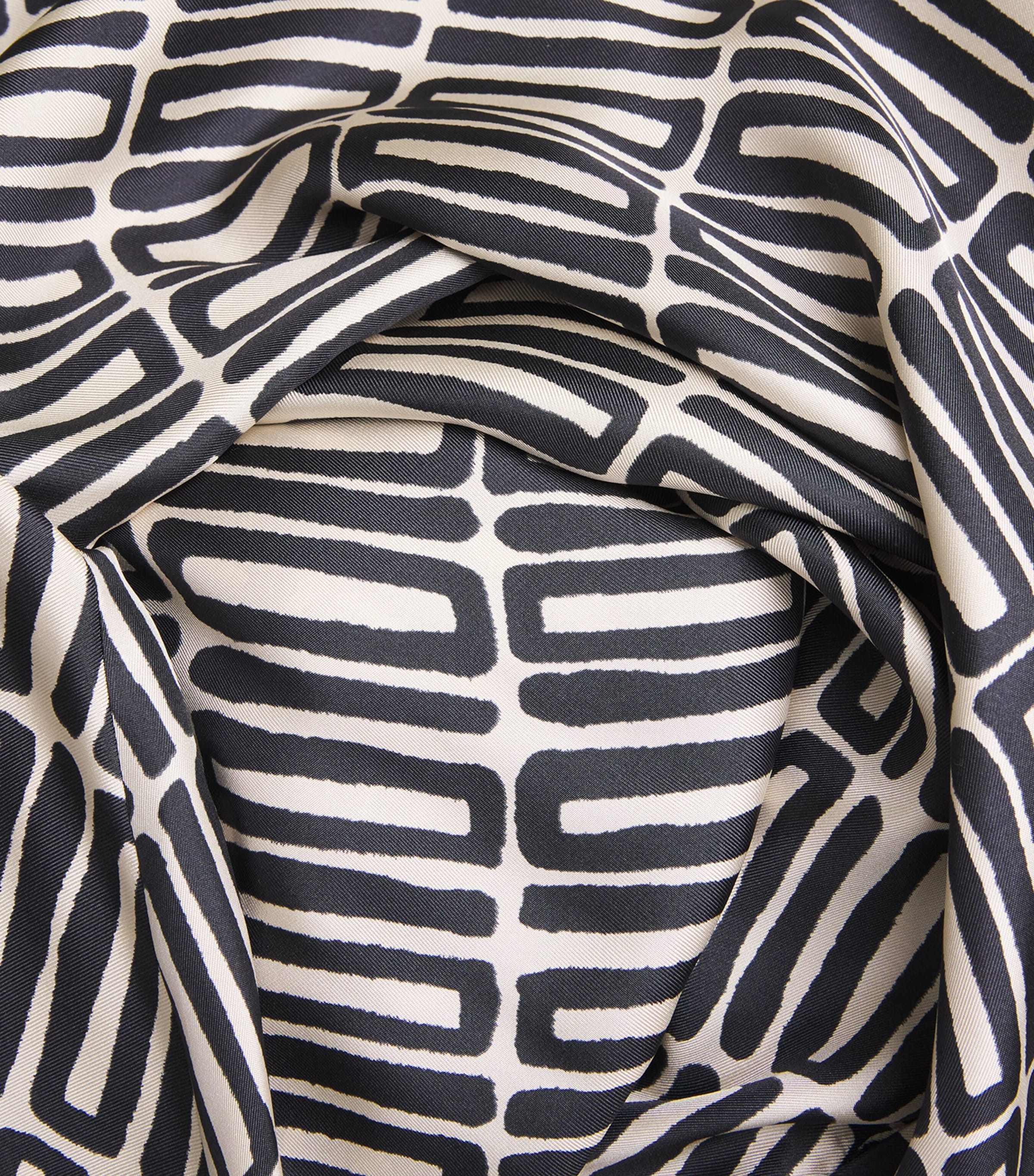 Silk Printed Midi Dress BLACK Image 5